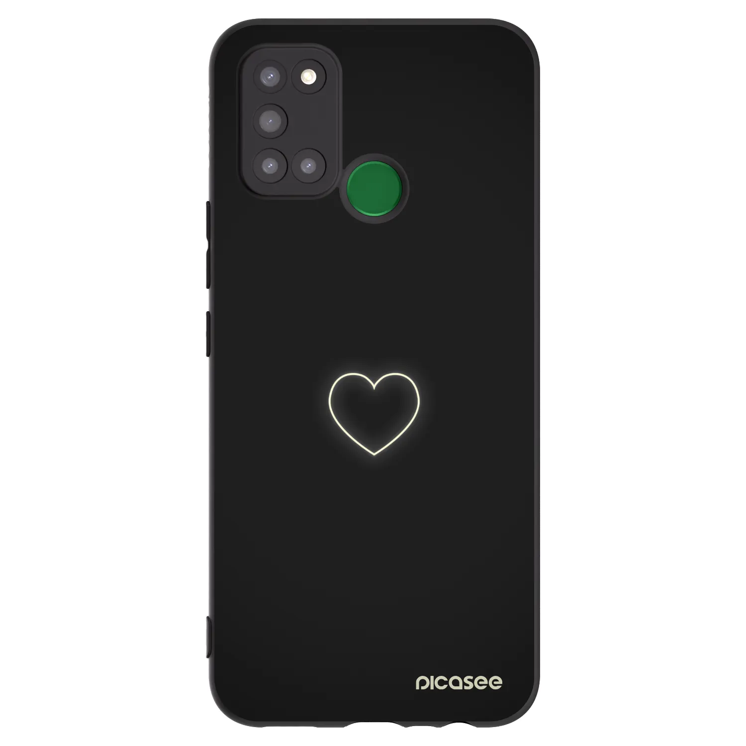 Picasee silikonski črni ovitek za Realme 7i - Heart