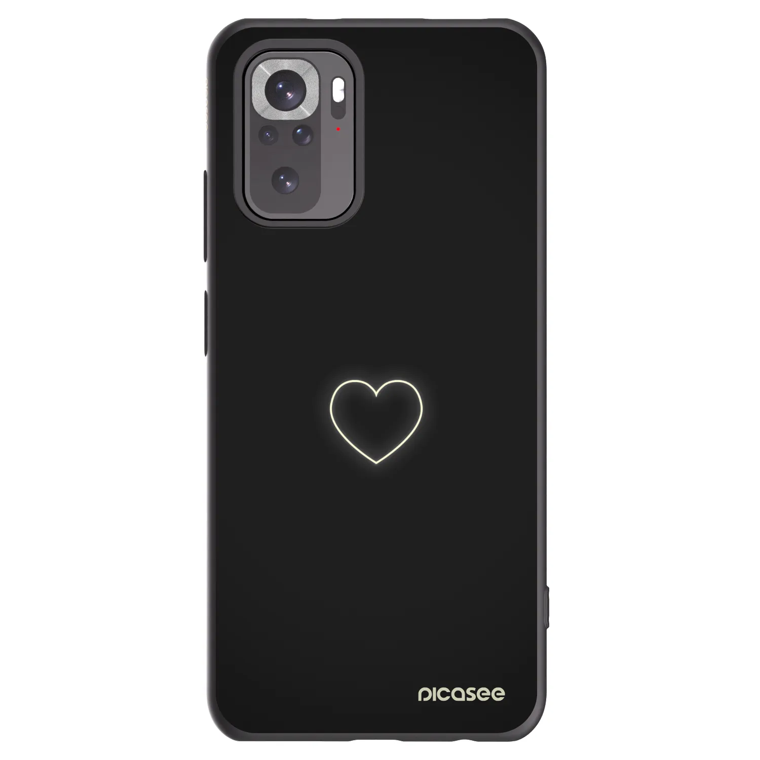 Picasee silikonski črni ovitek za Xiaomi Redmi Note 10S - Heart
