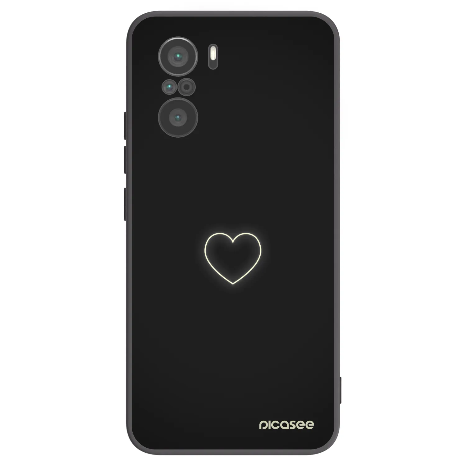 Picasee silikonski črni ovitek za Xiaomi Poco F3 - Heart