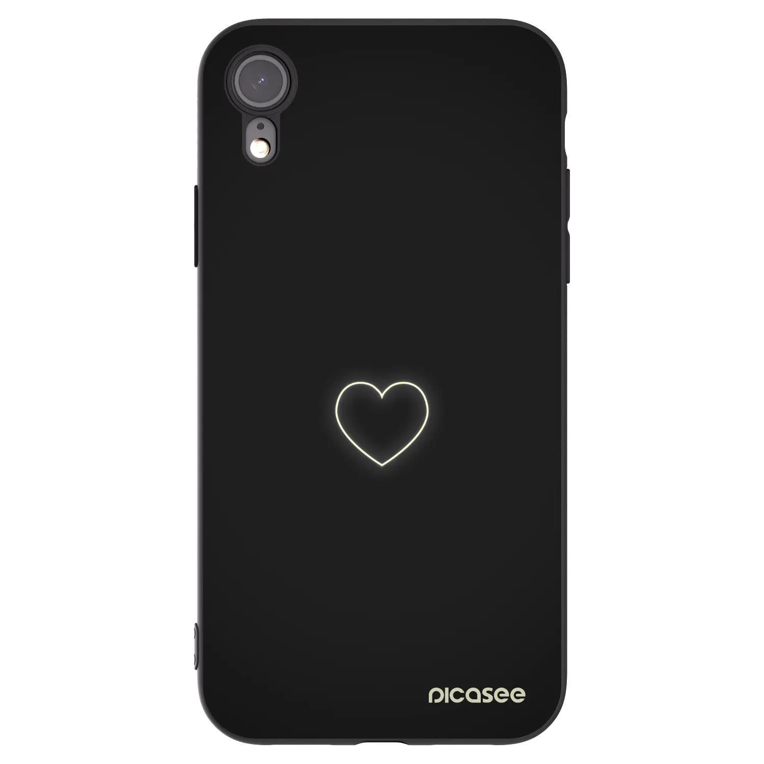 Picasee silikonski črni ovitek za Apple iPhone XR - Heart