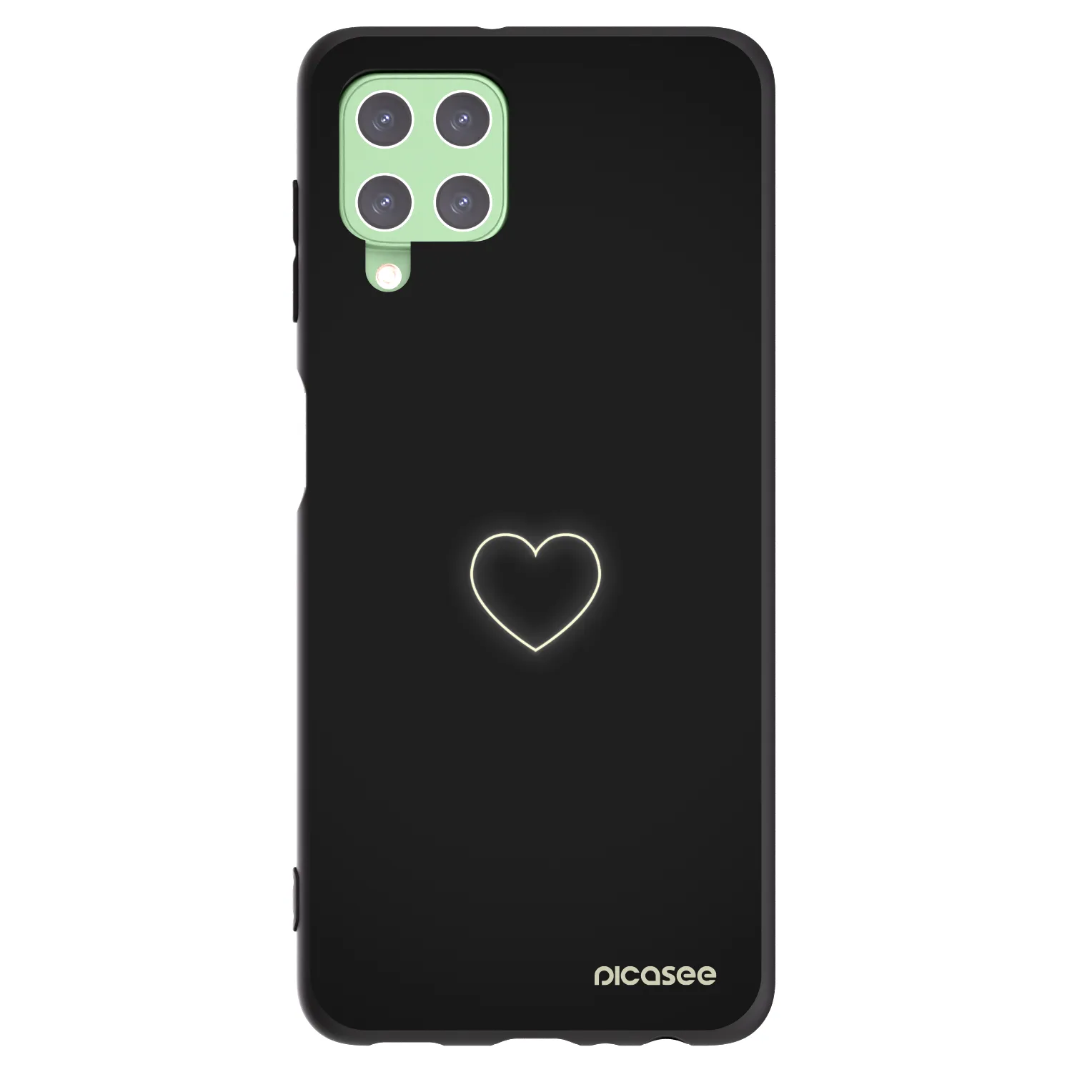 Picasee silikonski črni ovitek za Samsung Galaxy A22 A225F 4G - Heart