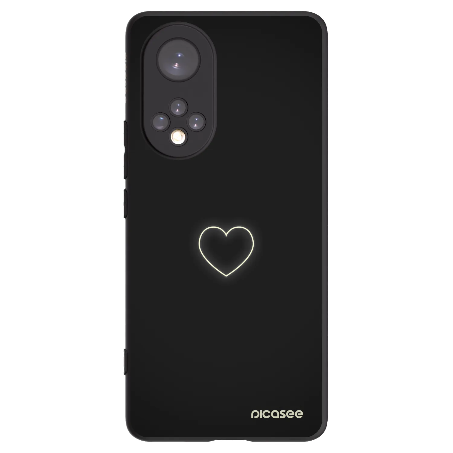 Picasee silikonski črni ovitek za Honor 50 5G - Heart