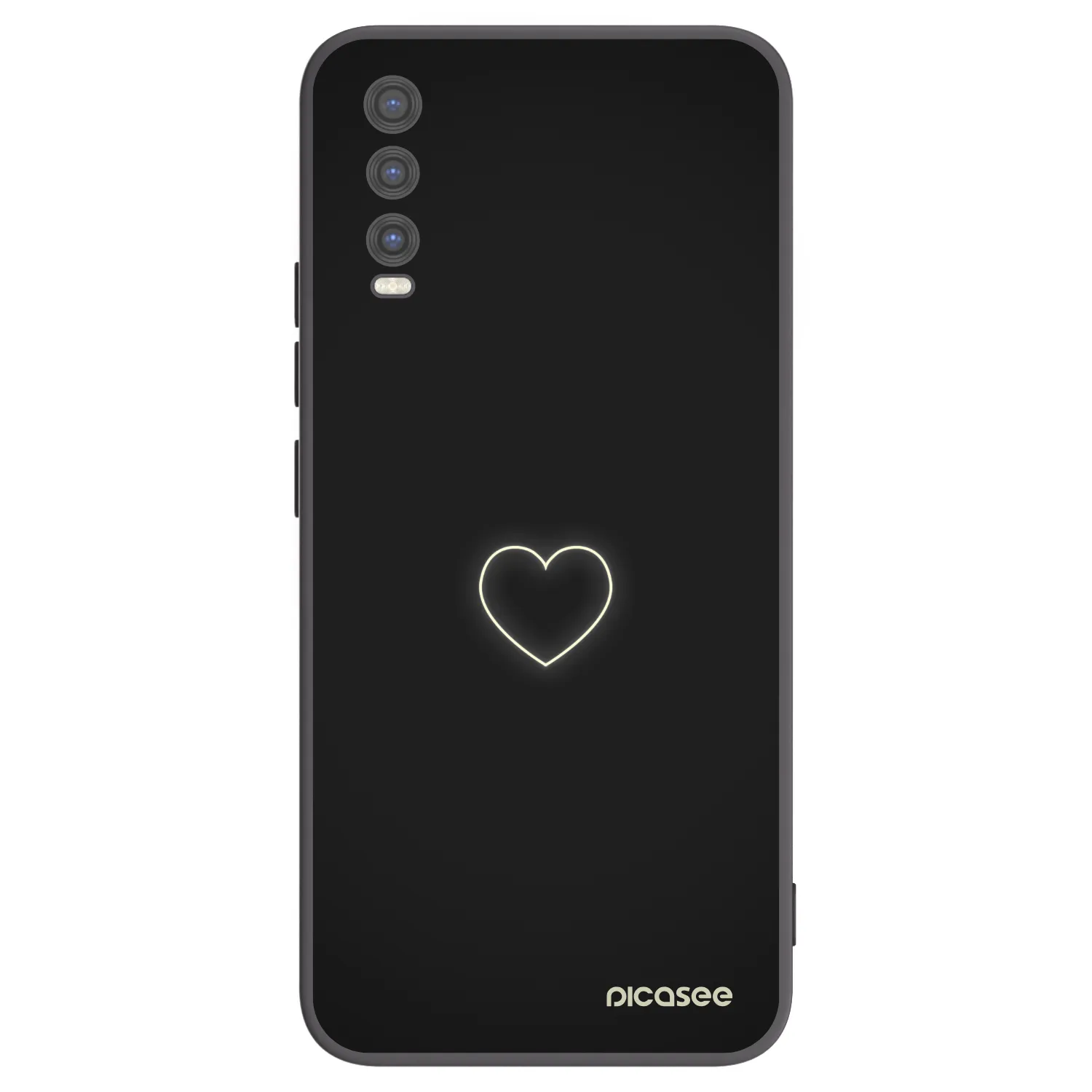 Picasee silikonski črni ovitek za Vivo Y20s - Heart