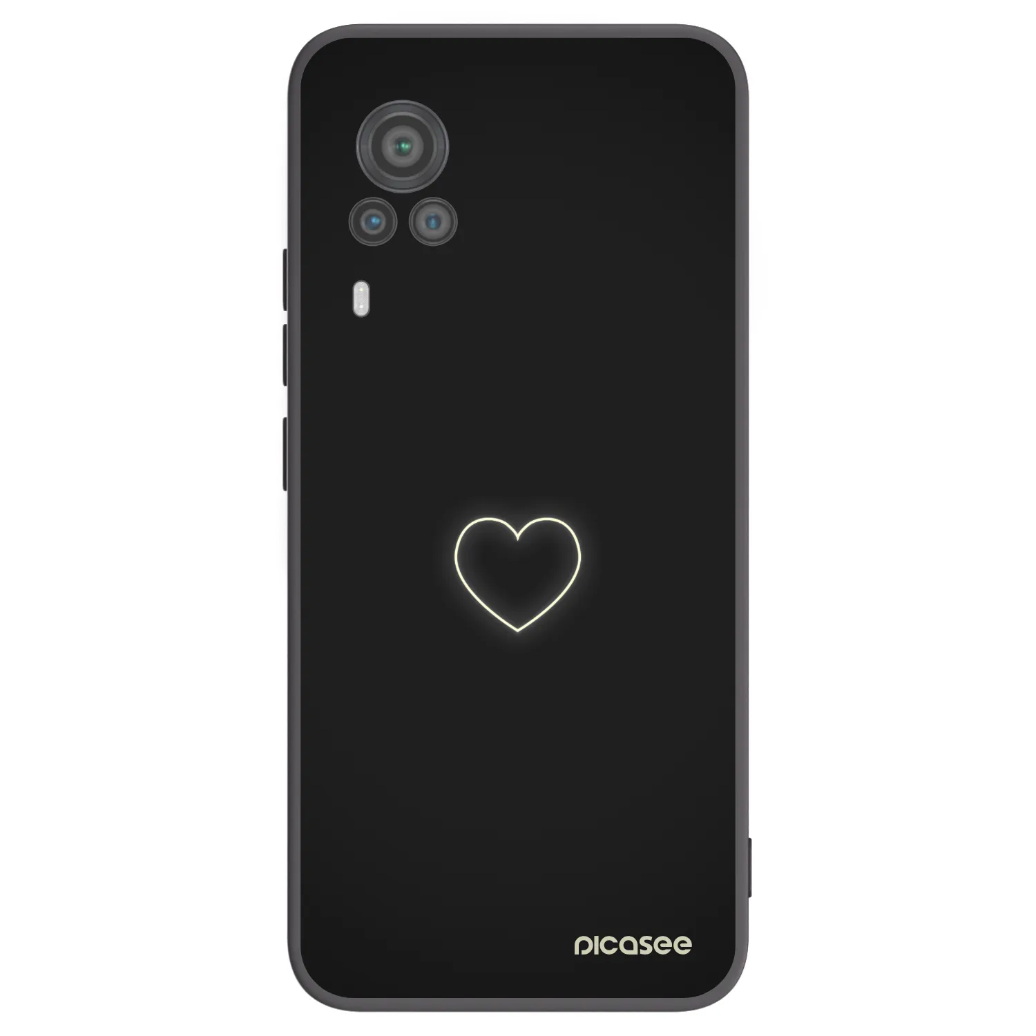 Picasee silikonski črni ovitek za Vivo X60 Pro 5G - Heart