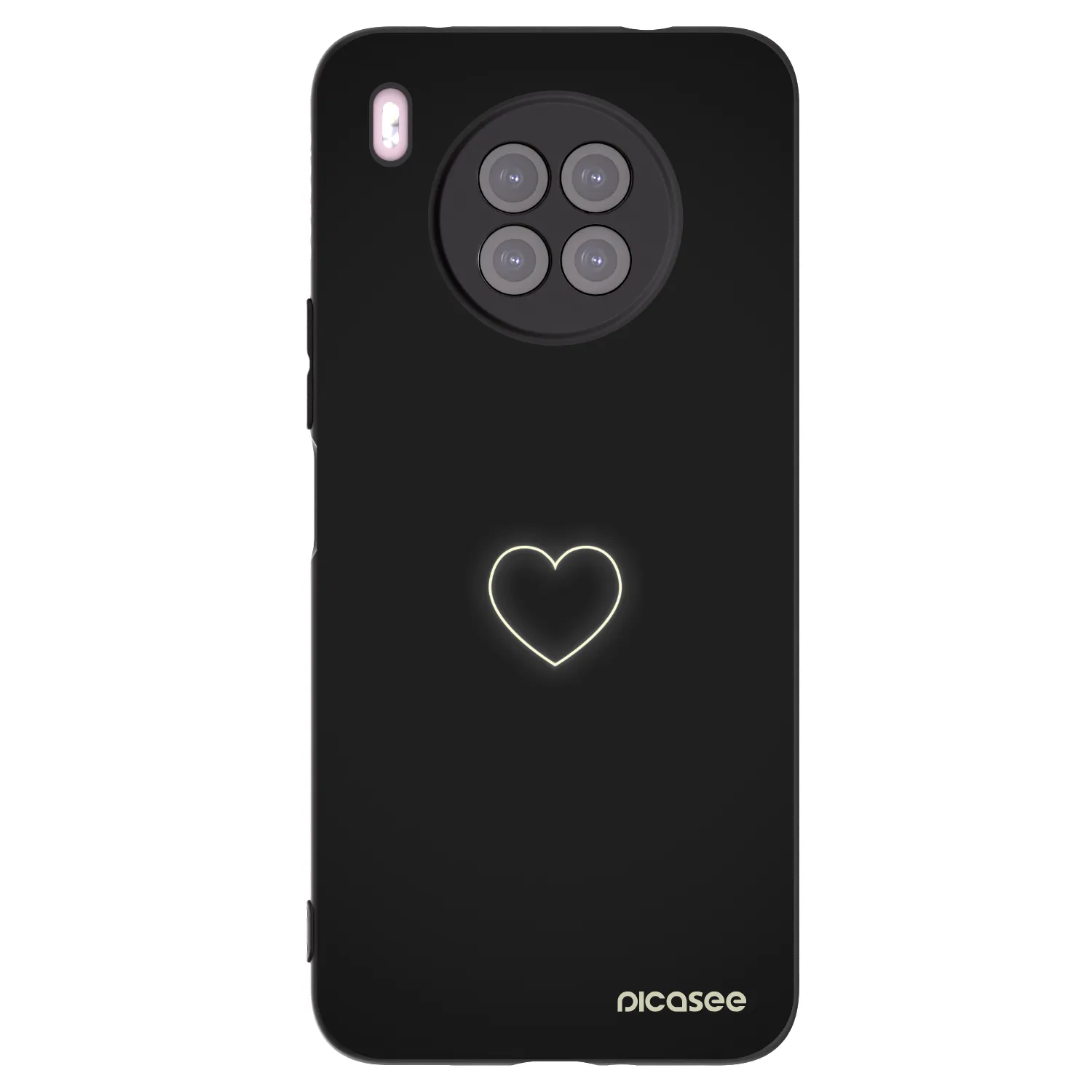 Picasee silikonski črni ovitek za Huawei Nova 8i - Heart