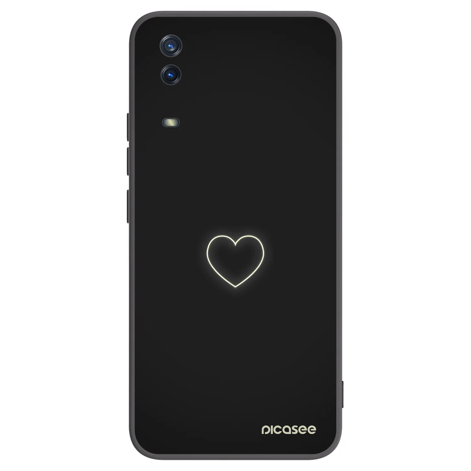 Picasee silikonski črni ovitek za Vivo Y11s - Heart