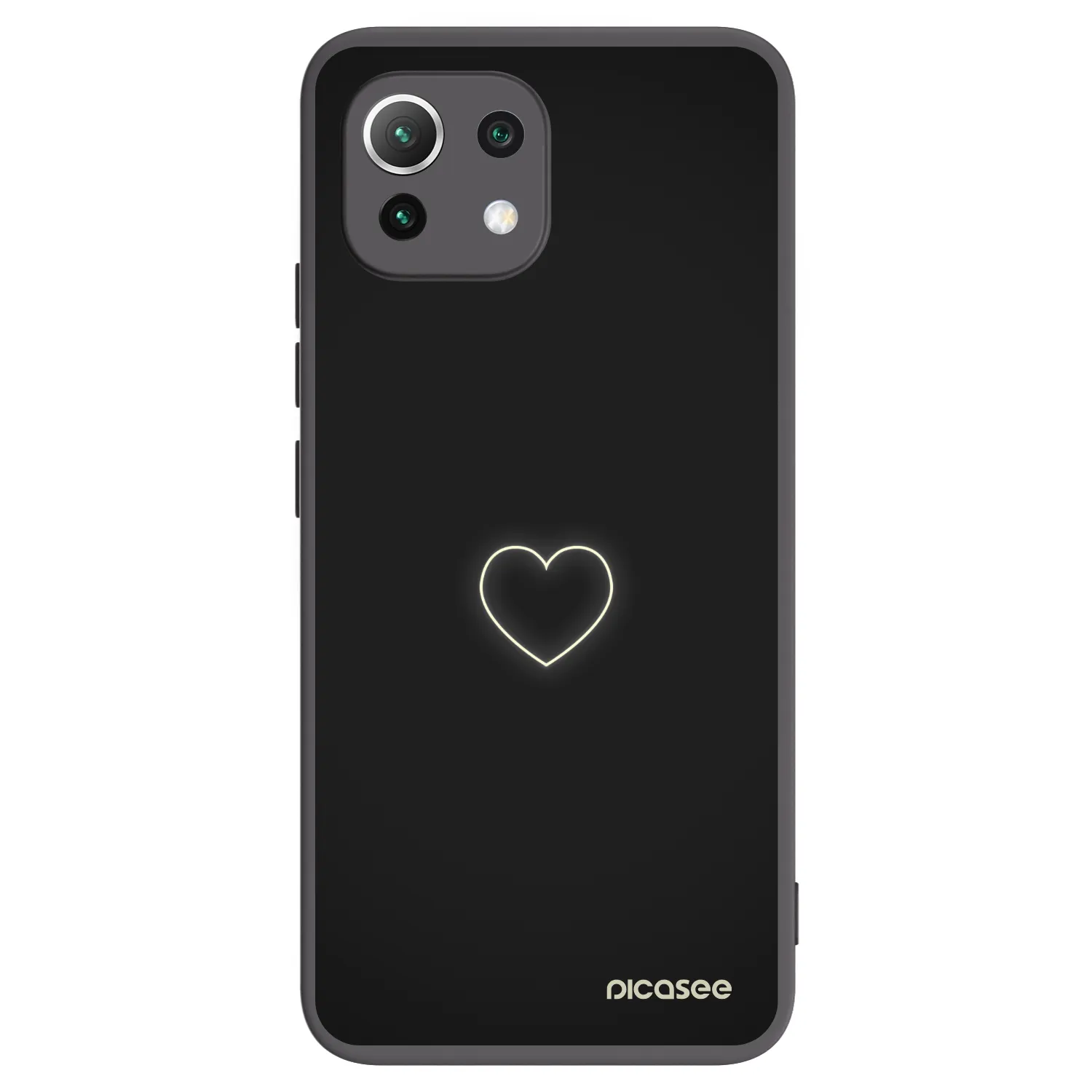 Picasee silikonski črni ovitek za Xiaomi 11 Lite 5G NE - Heart