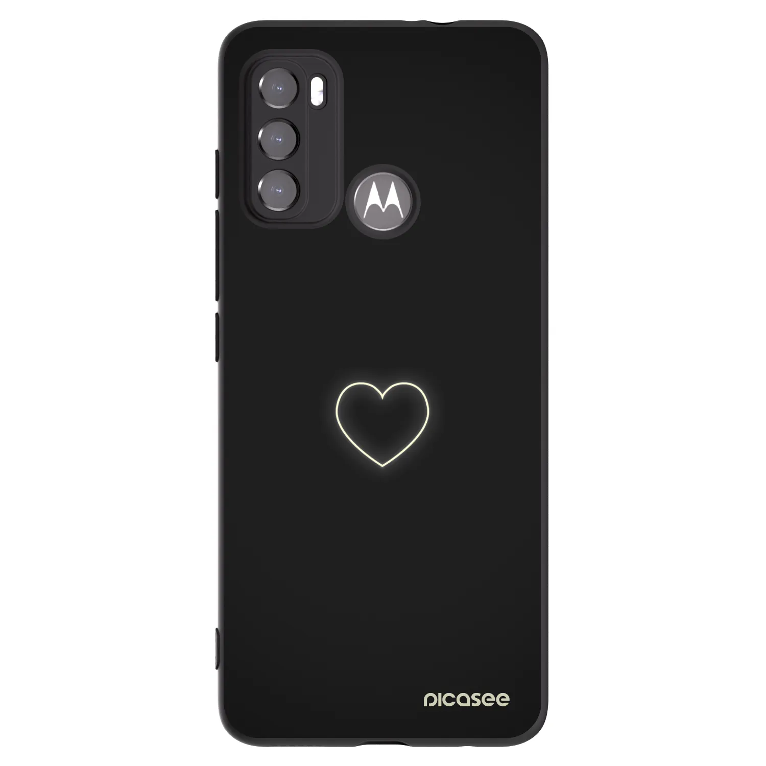 Picasee silikonski črni ovitek za Motorola Moto G60 - Heart