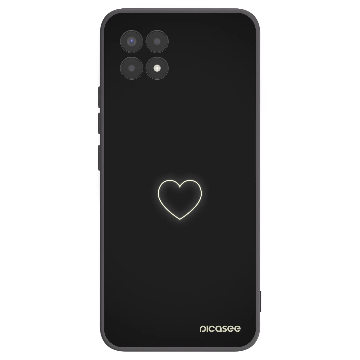 Picasee silikonski črni ovitek za Realme 8i - Heart