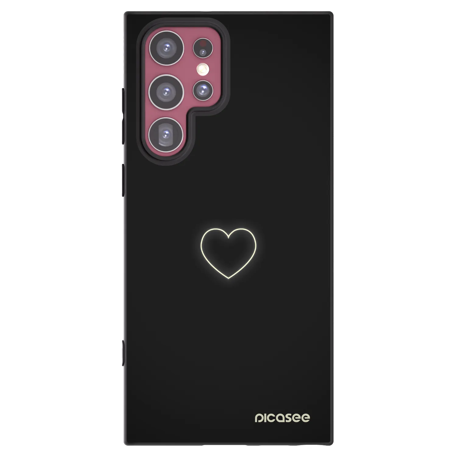 Picasee silikonski črni ovitek za Samsung Galaxy S22 Ultra 5G - Heart