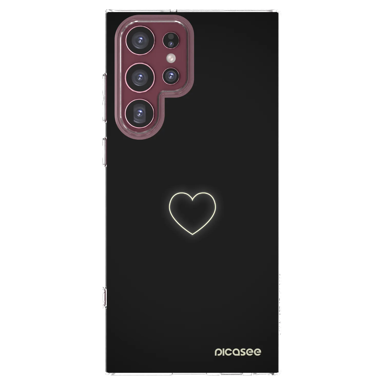Picasee silikonski prozorni ovitek za Samsung Galaxy S22 Ultra 5G - Heart