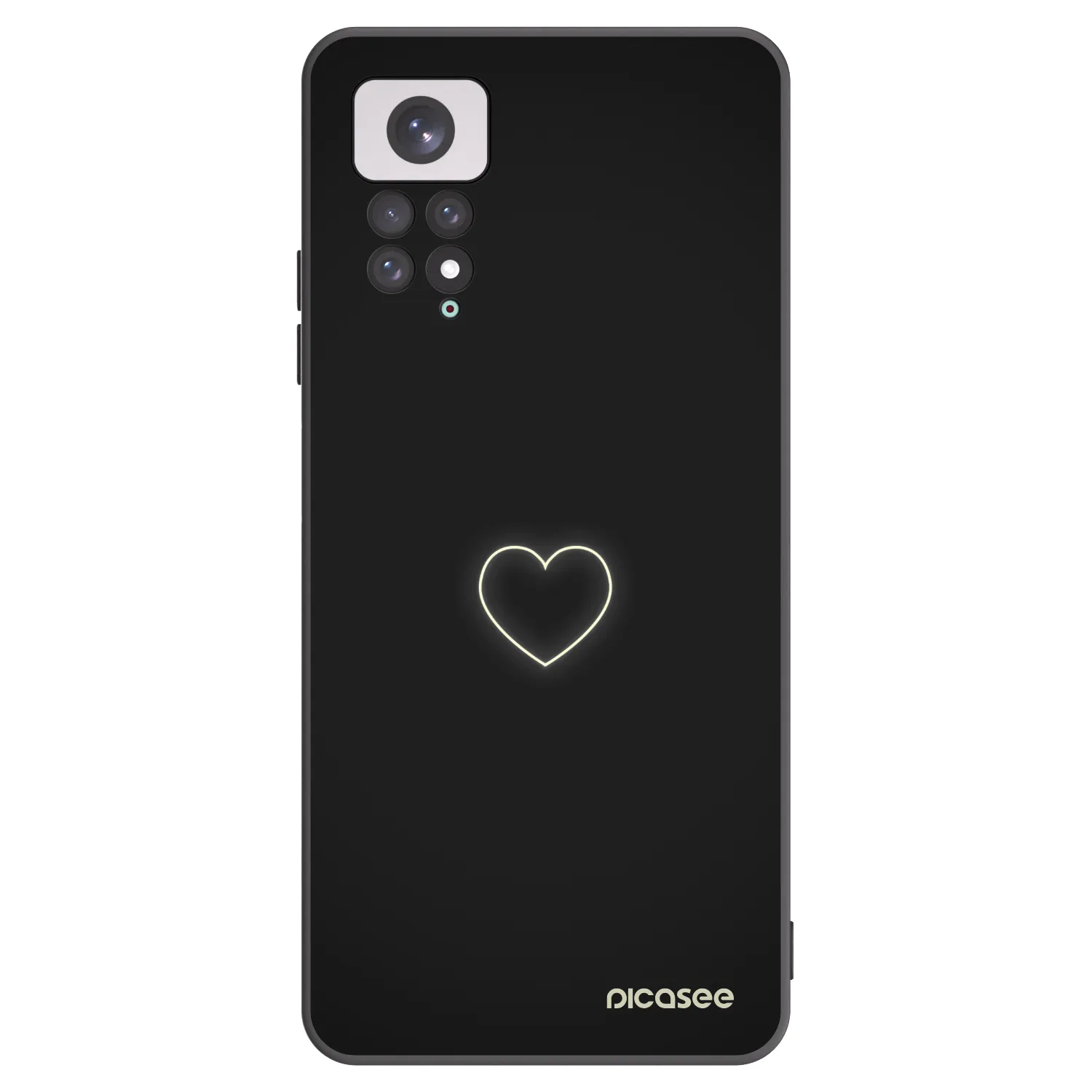 Picasee silikonski črni ovitek za Xiaomi Redmi Note 11 - Heart