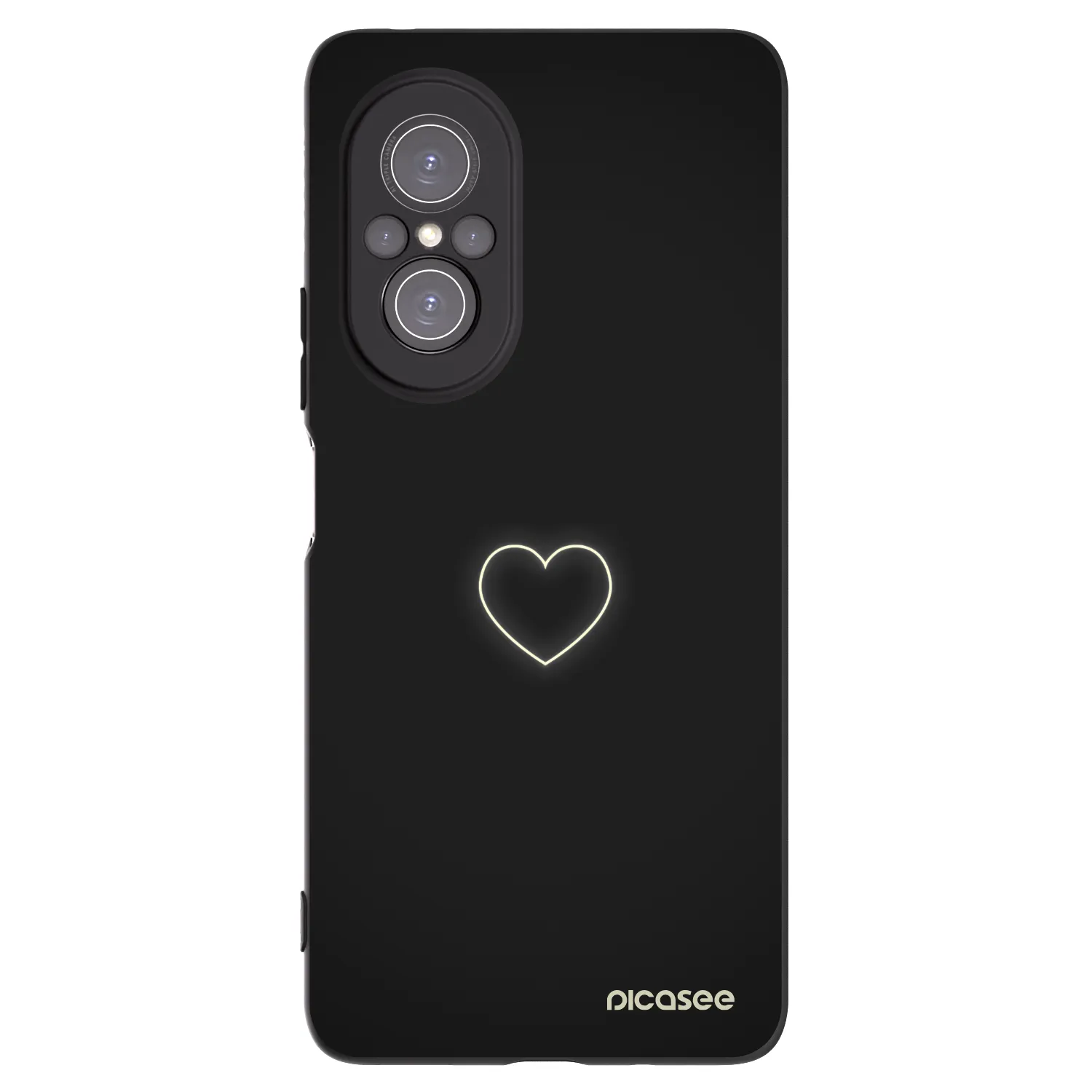Picasee silikonski črni ovitek za Huawei Nova 9 SE - Heart