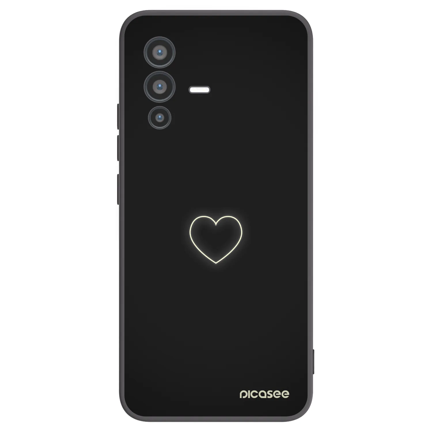 Picasee silikonski črni ovitek za Vivo V23 5G - Heart