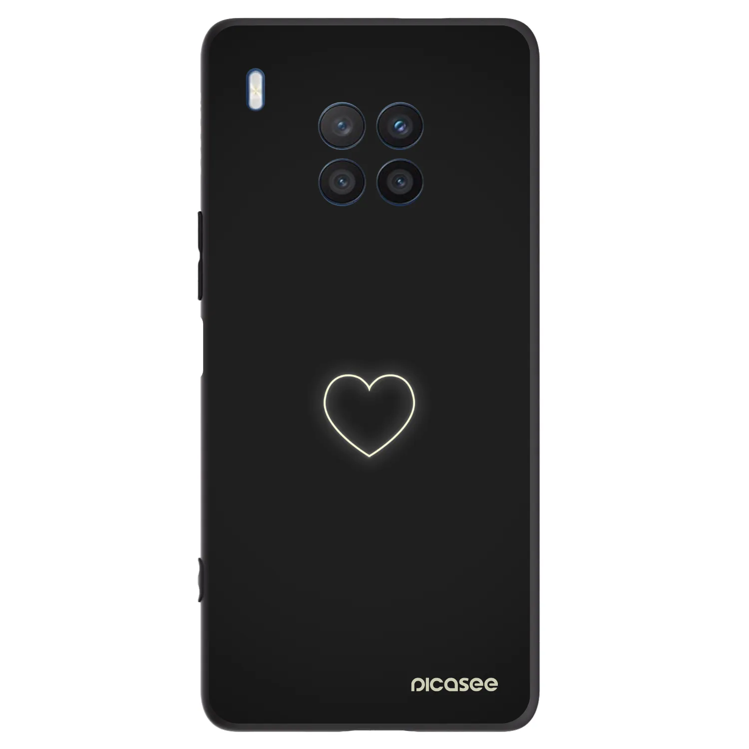 Picasee silikonski črni ovitek za Honor 50 Lite - Heart