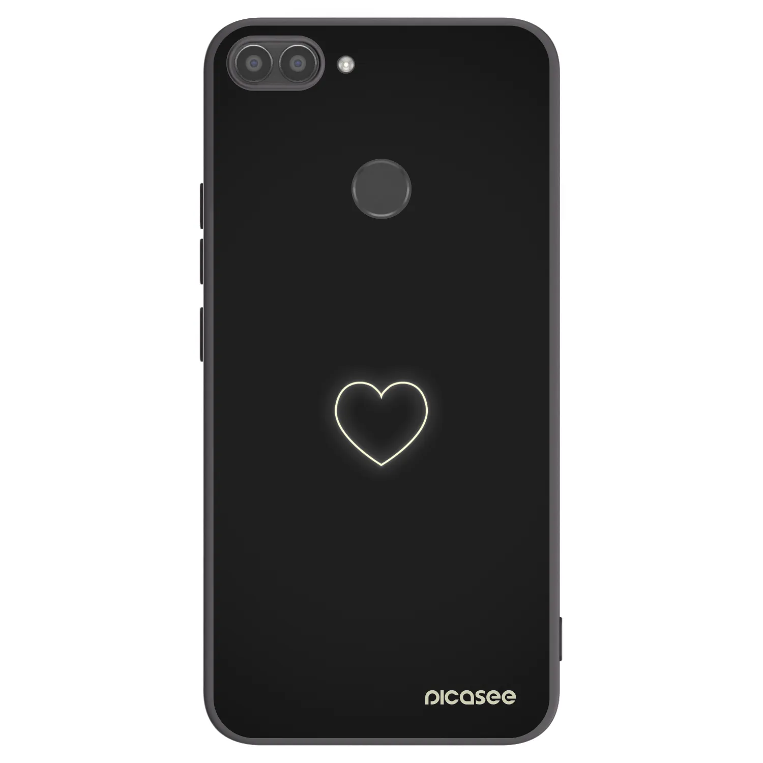 Picasee silikonski črni ovitek za Huawei P Smart - Heart