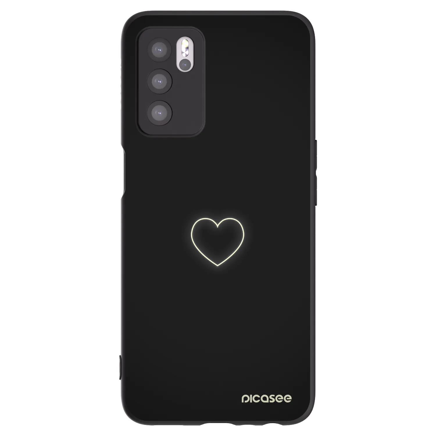 Picasee silikonski črni ovitek za OPPO A16s - Heart