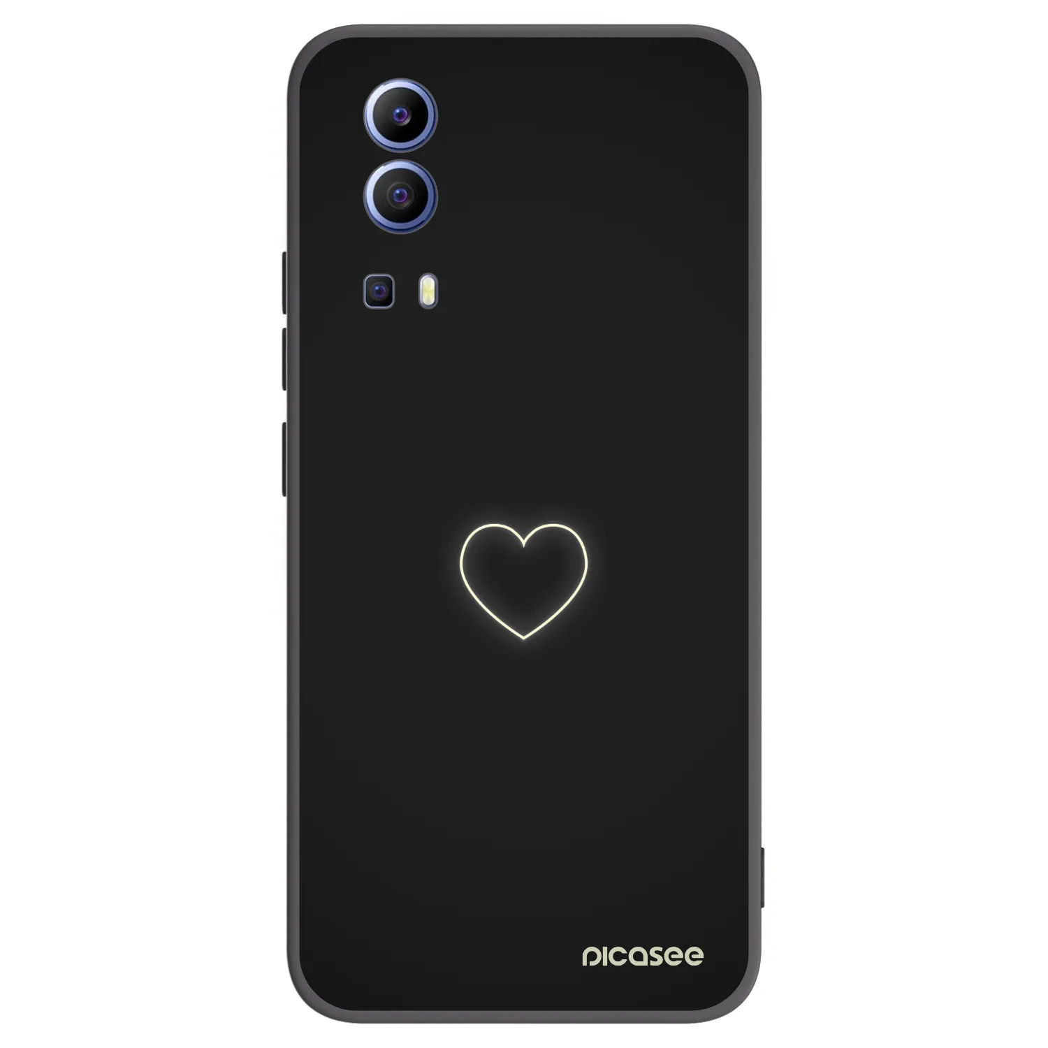 Picasee silikonski črni ovitek za Vivo Y52 5G - Heart