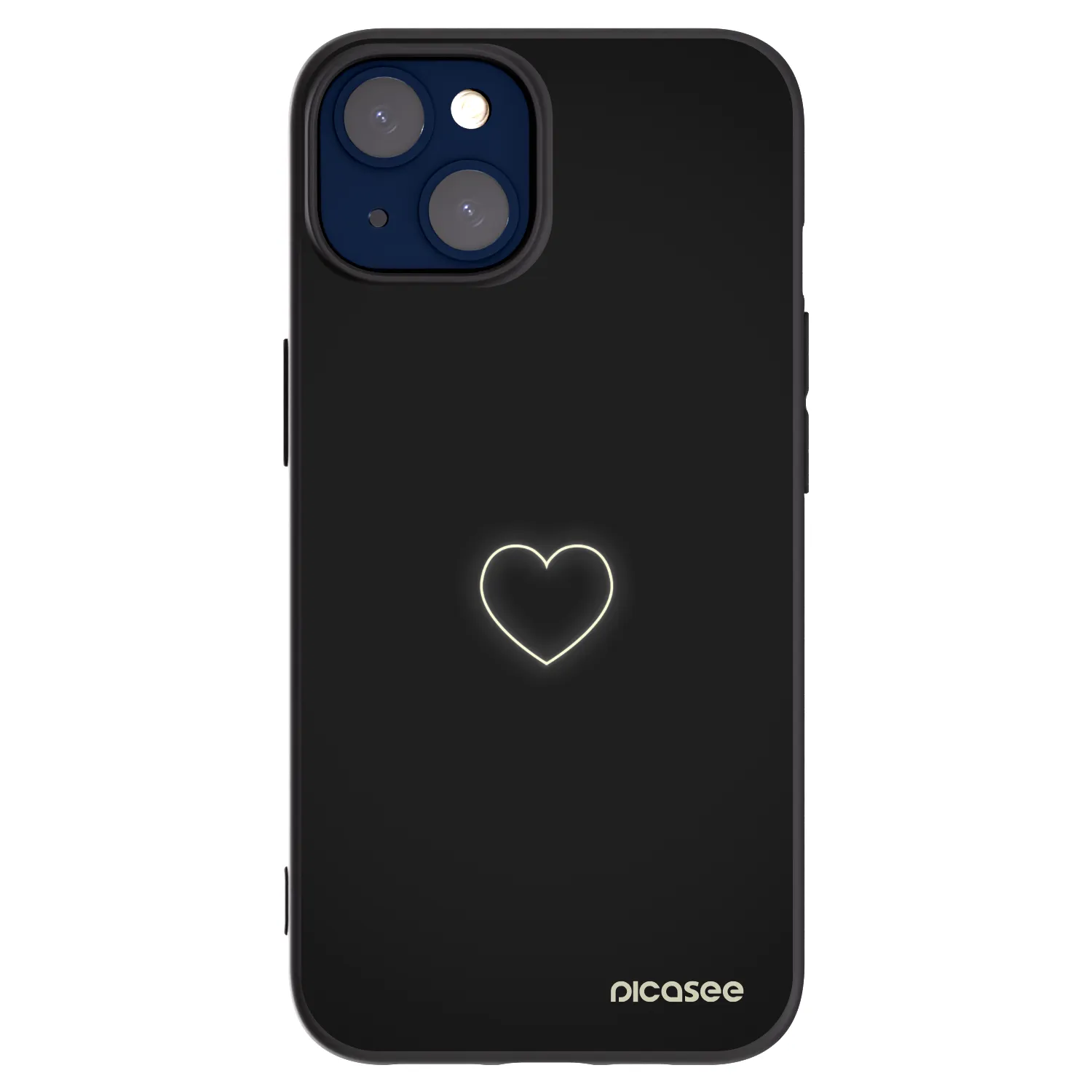 Picasee silikonski črni ovitek za Apple iPhone 14 - Heart