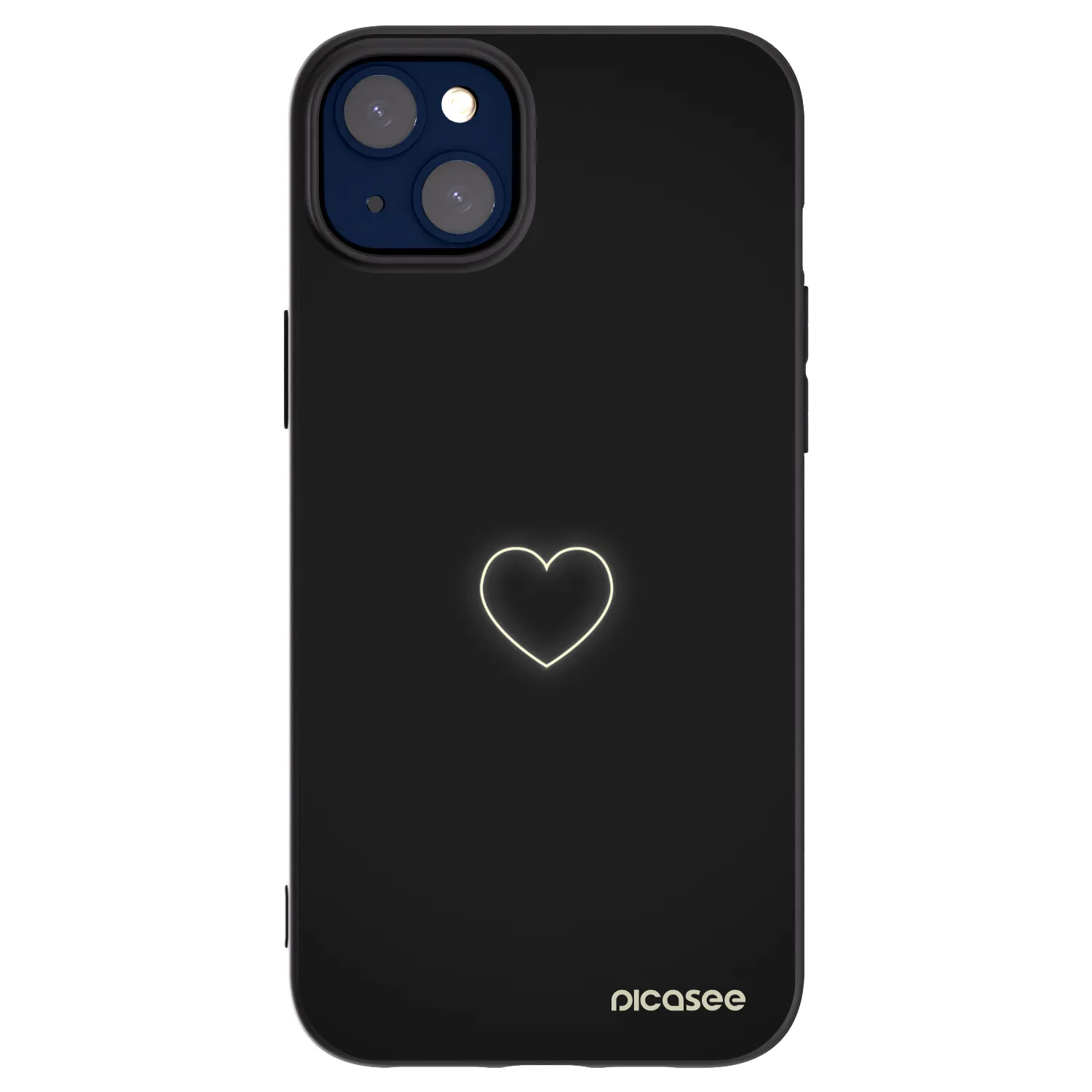 Picasee silikonski črni ovitek za Apple iPhone 14 Plus - Heart