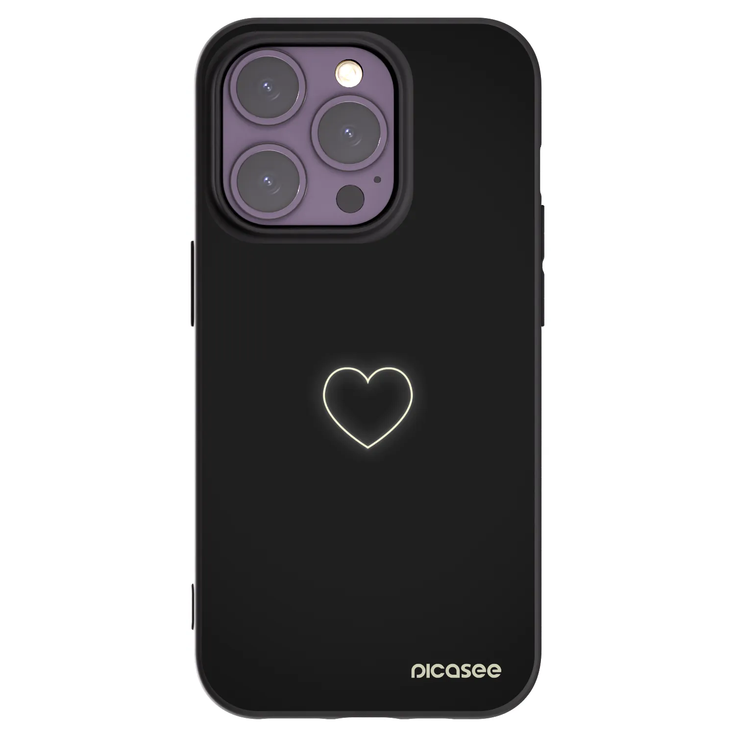 Picasee silikonski črni ovitek za Apple iPhone 14 Pro - Heart