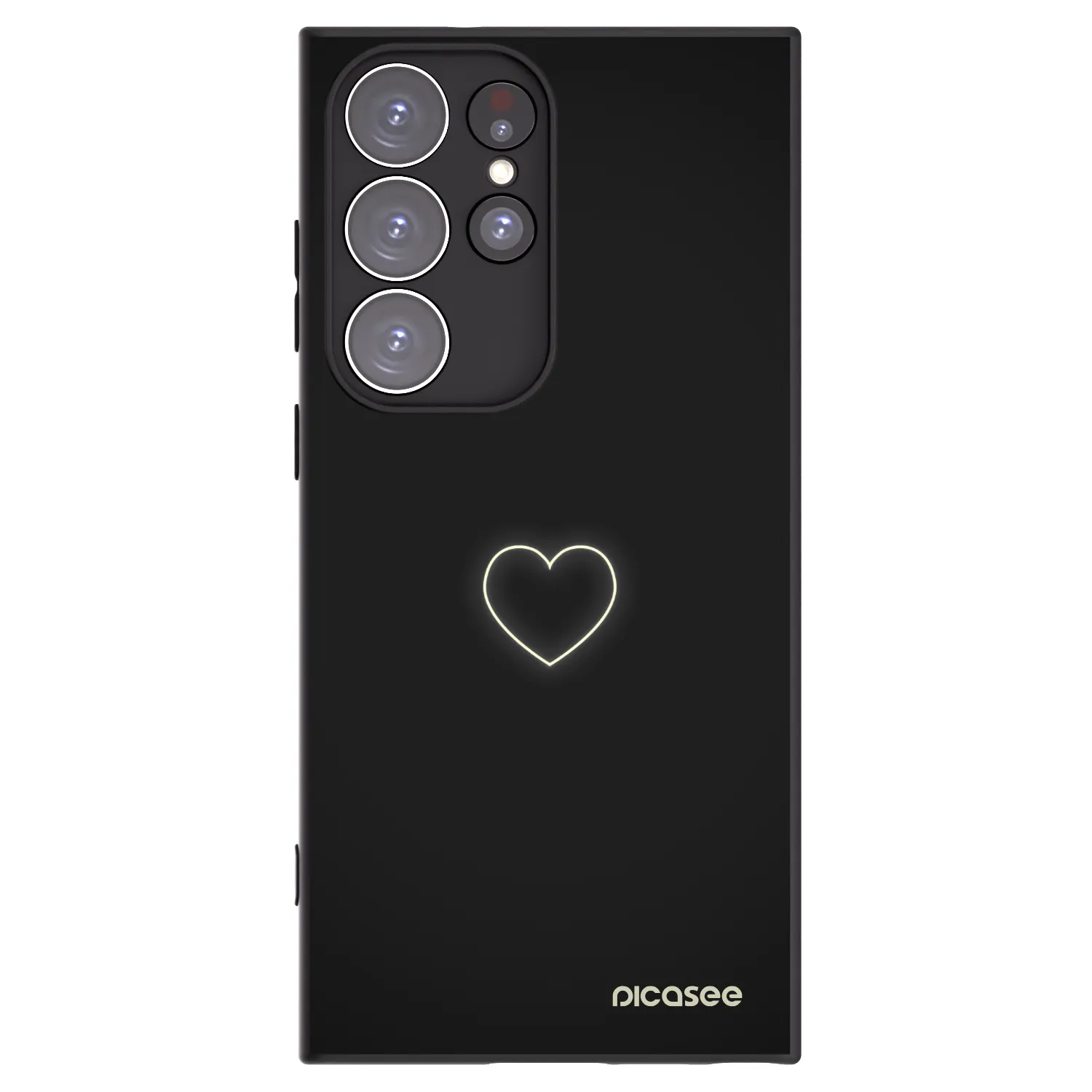 Picasee silikonski črni ovitek za Samsung Galaxy S23 Ultra 5G - Heart