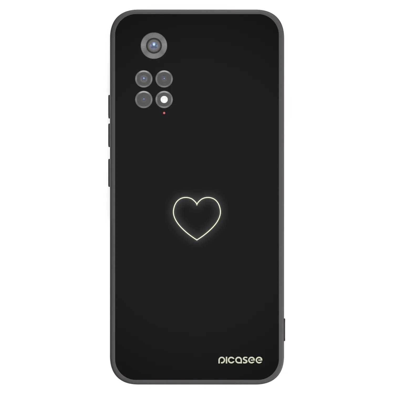 Picasee silikonski črni ovitek za Xiaomi Redmi Note 11S 5G - Heart