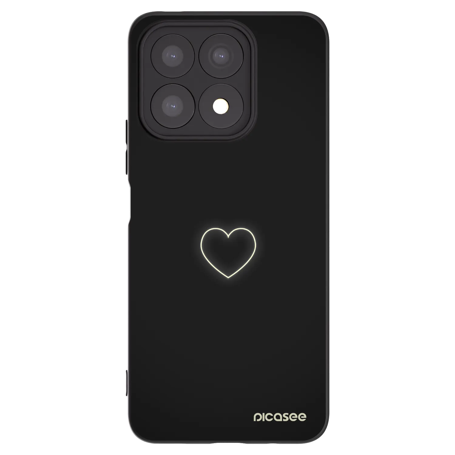 Picasee silikonski črni ovitek za Honor X8a - Heart