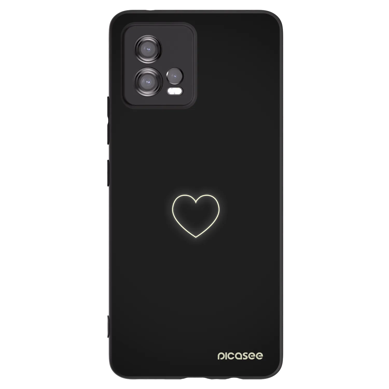 Picasee silikonski črni ovitek za Motorola Moto G72 - Heart