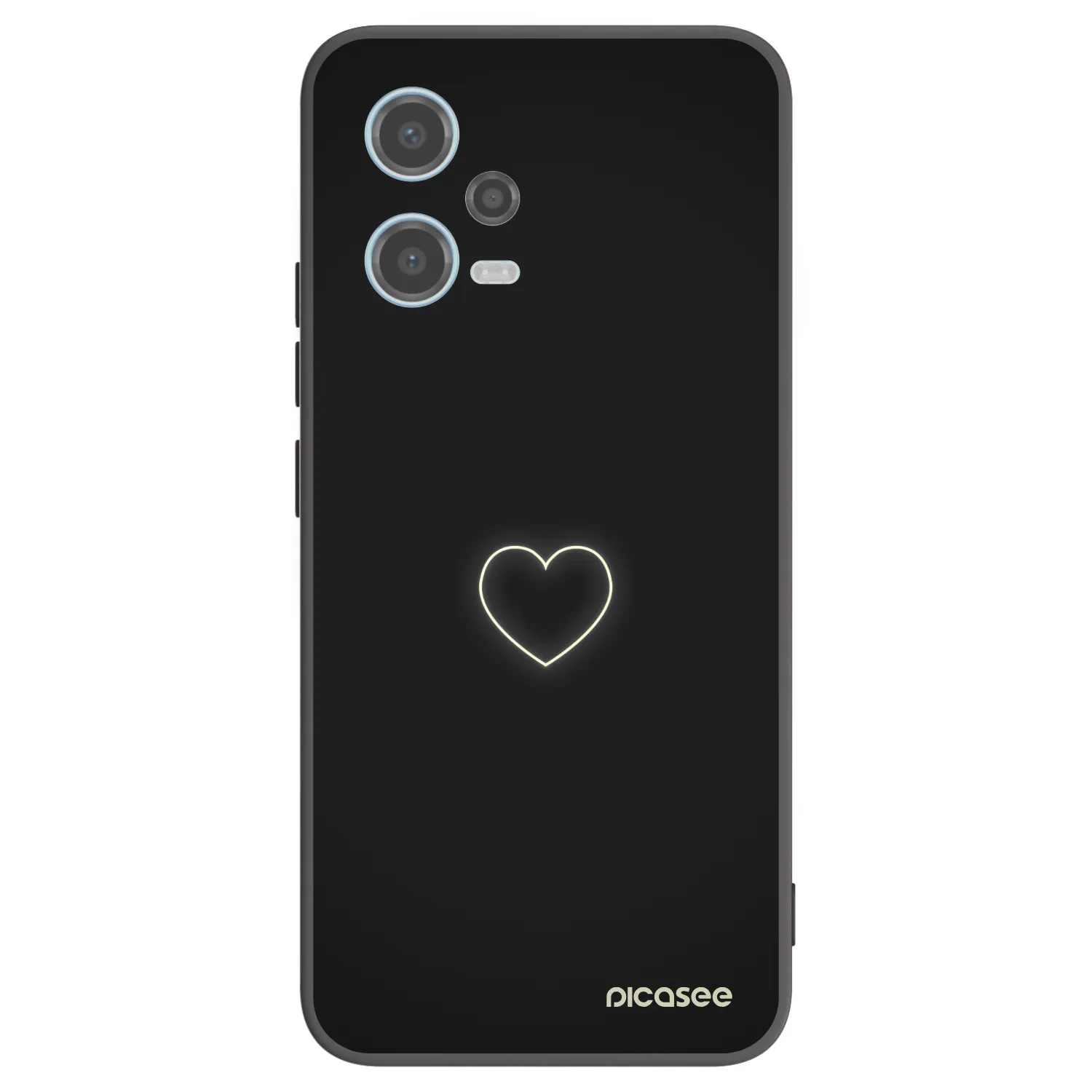 Picasee silikonski črni ovitek za Xiaomi Redmi Note 12 5G - Heart