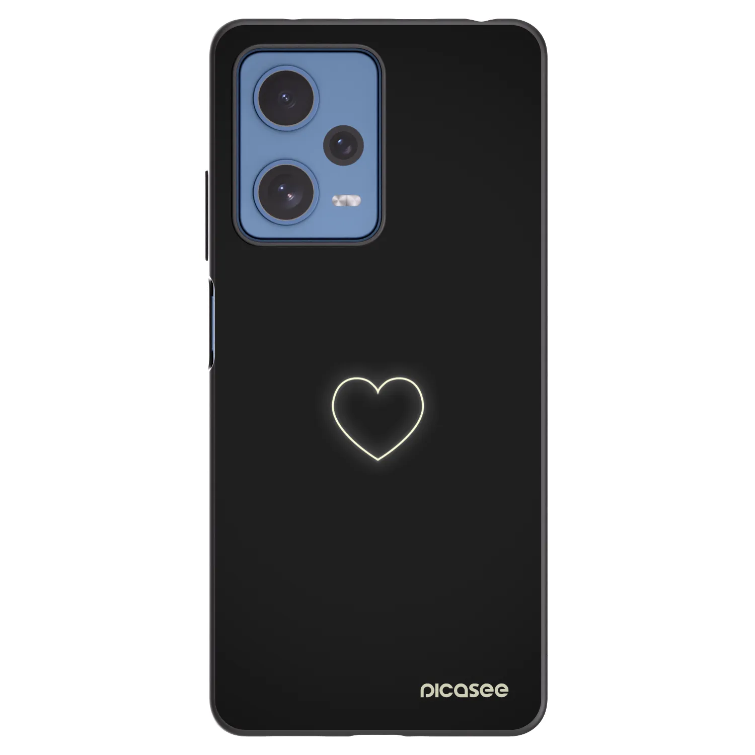 Picasee silikonski črni ovitek za Xiaomi Redmi Note 12 Pro 5G - Heart