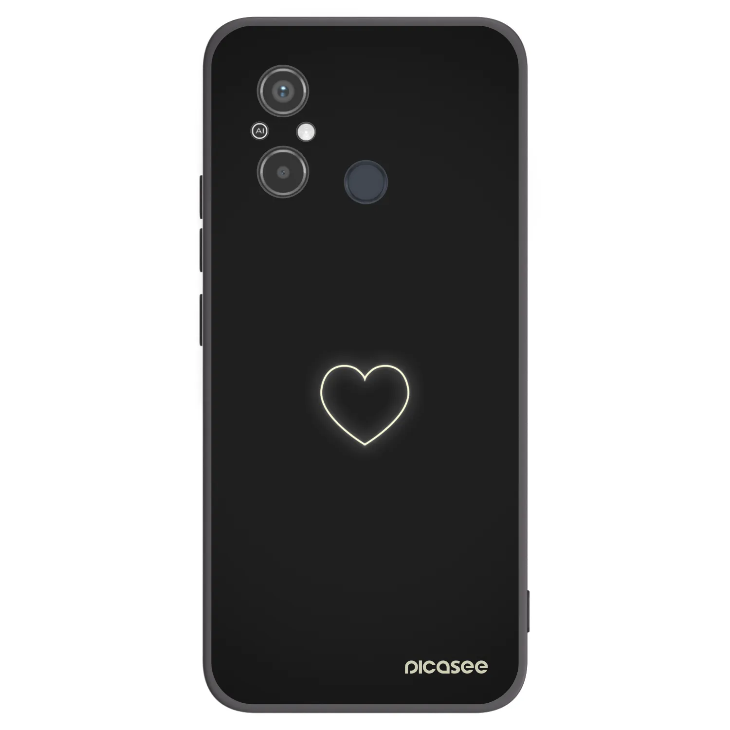 Picasee silikonski črni ovitek za Xiaomi Redmi 12C - Heart