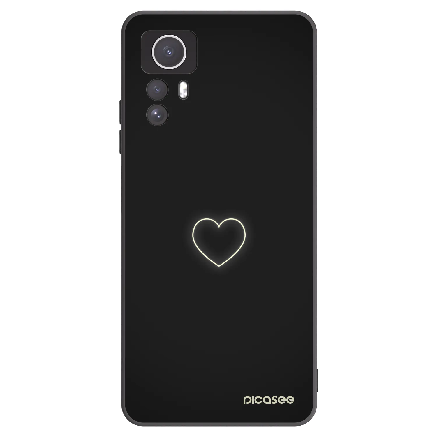 Picasee silikonski črni ovitek za Xiaomi Redmi Note 12S - Heart