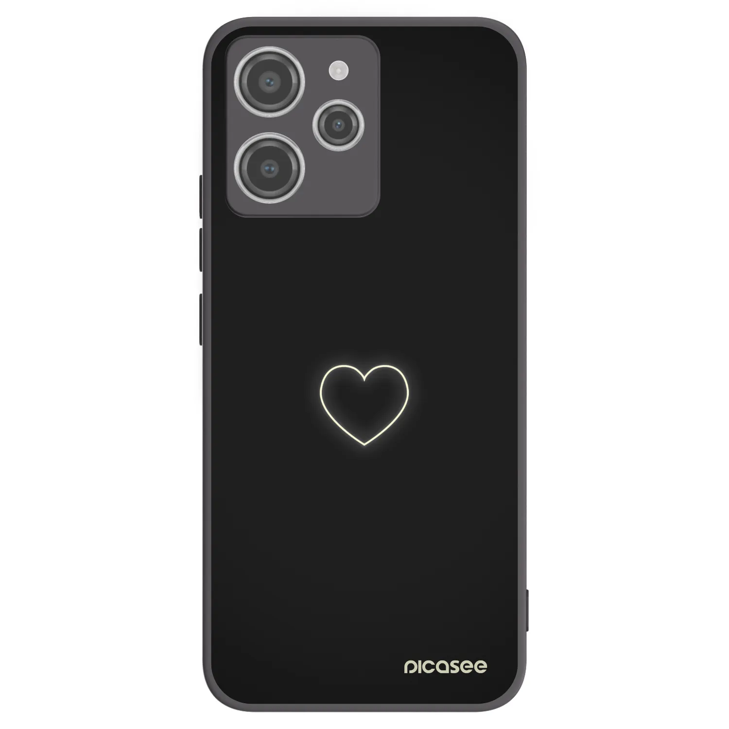 Picasee silikonski črni ovitek za Xiaomi Redmi 12 4G - Heart