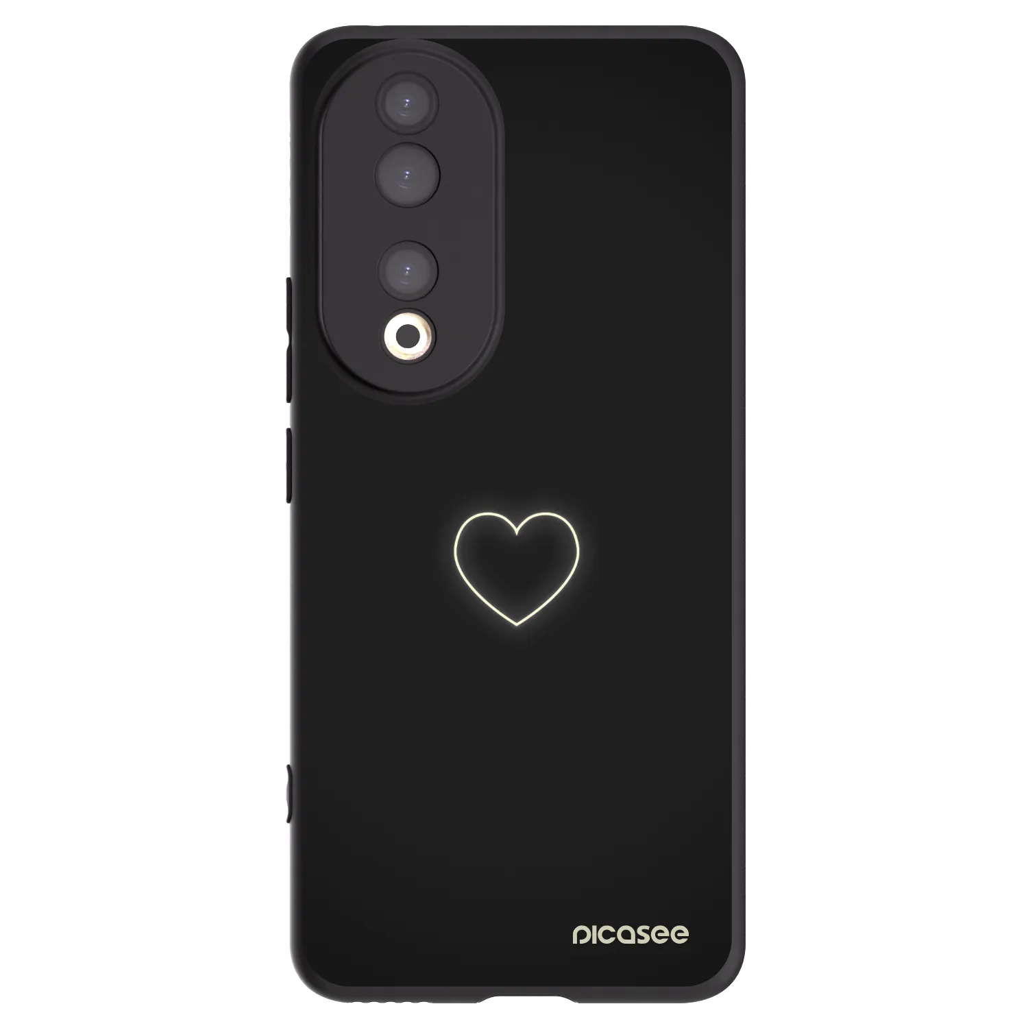 Picasee silikonski črni ovitek za Honor 90 5G - Heart