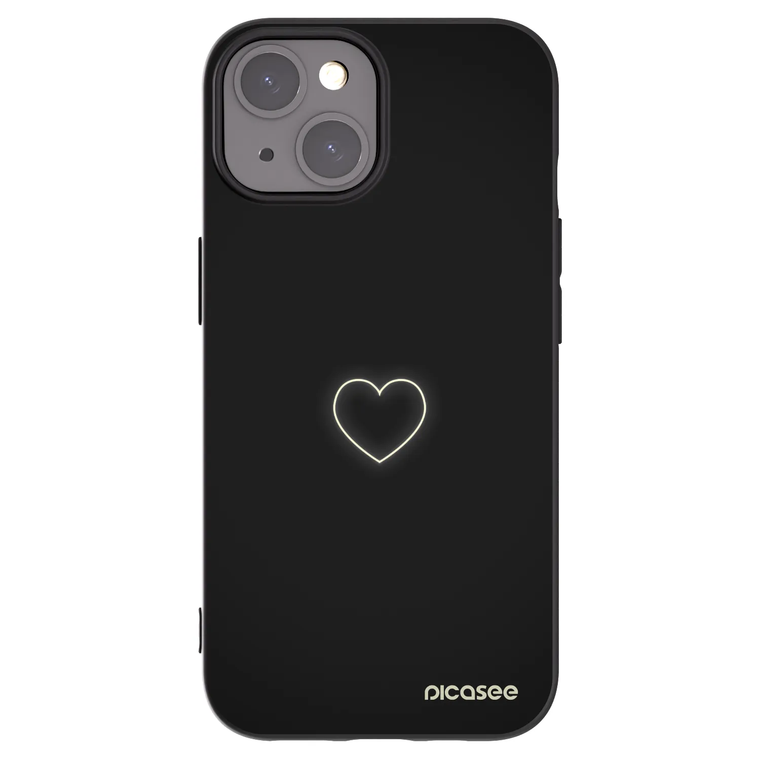 Picasee silikonski črni ovitek za Apple iPhone 15 - Heart