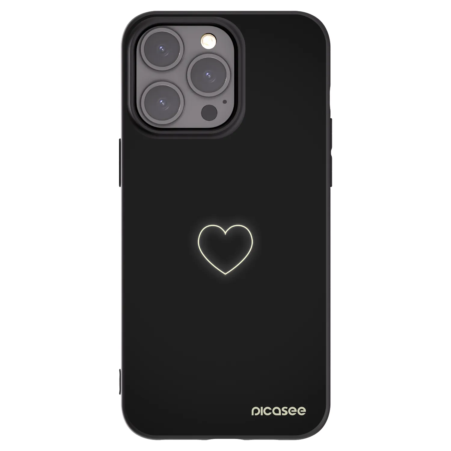 Picasee silikonski črni ovitek za Apple iPhone 15 Pro Max - Heart