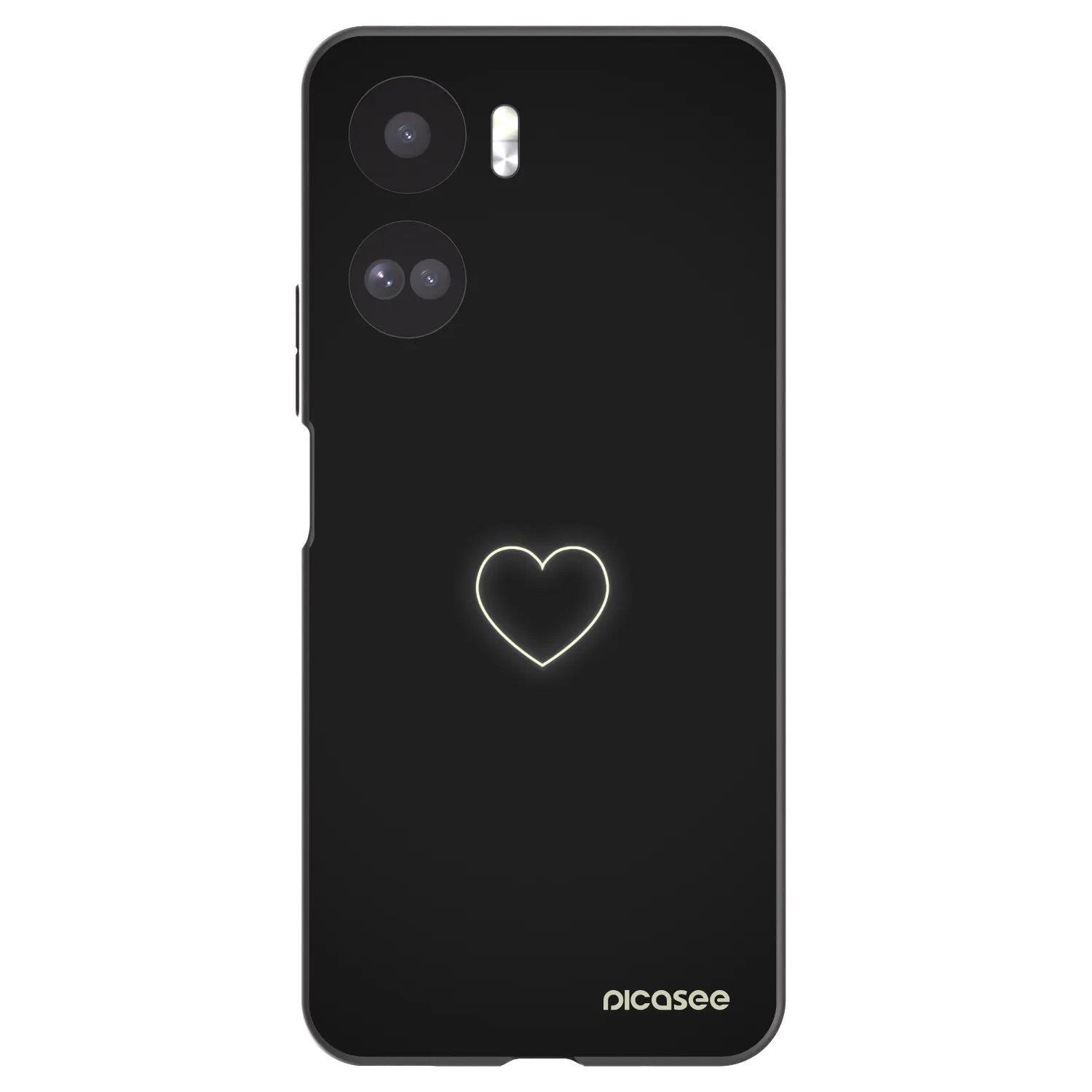 Picasee silikonski črni ovitek za Honor 90 Lite 5G - Heart