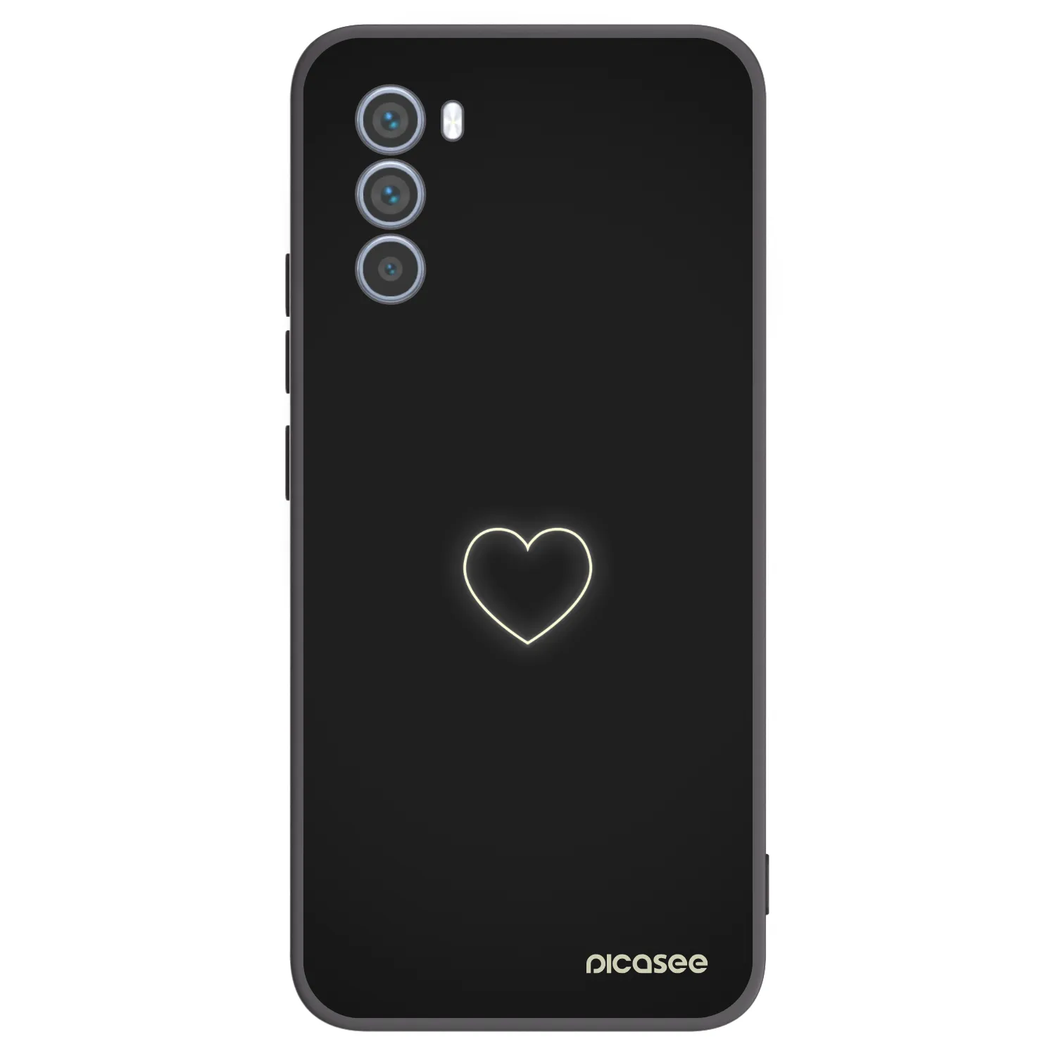 Picasee silikonski črni ovitek za Motorola Moto G62 - Heart