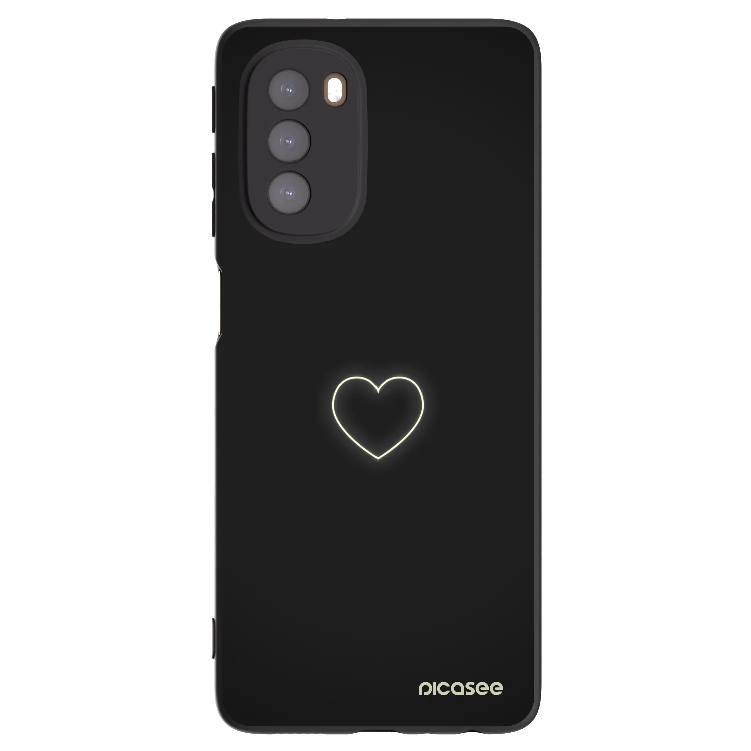 Picasee silikonski črni ovitek za Motorola Moto G51 - Heart