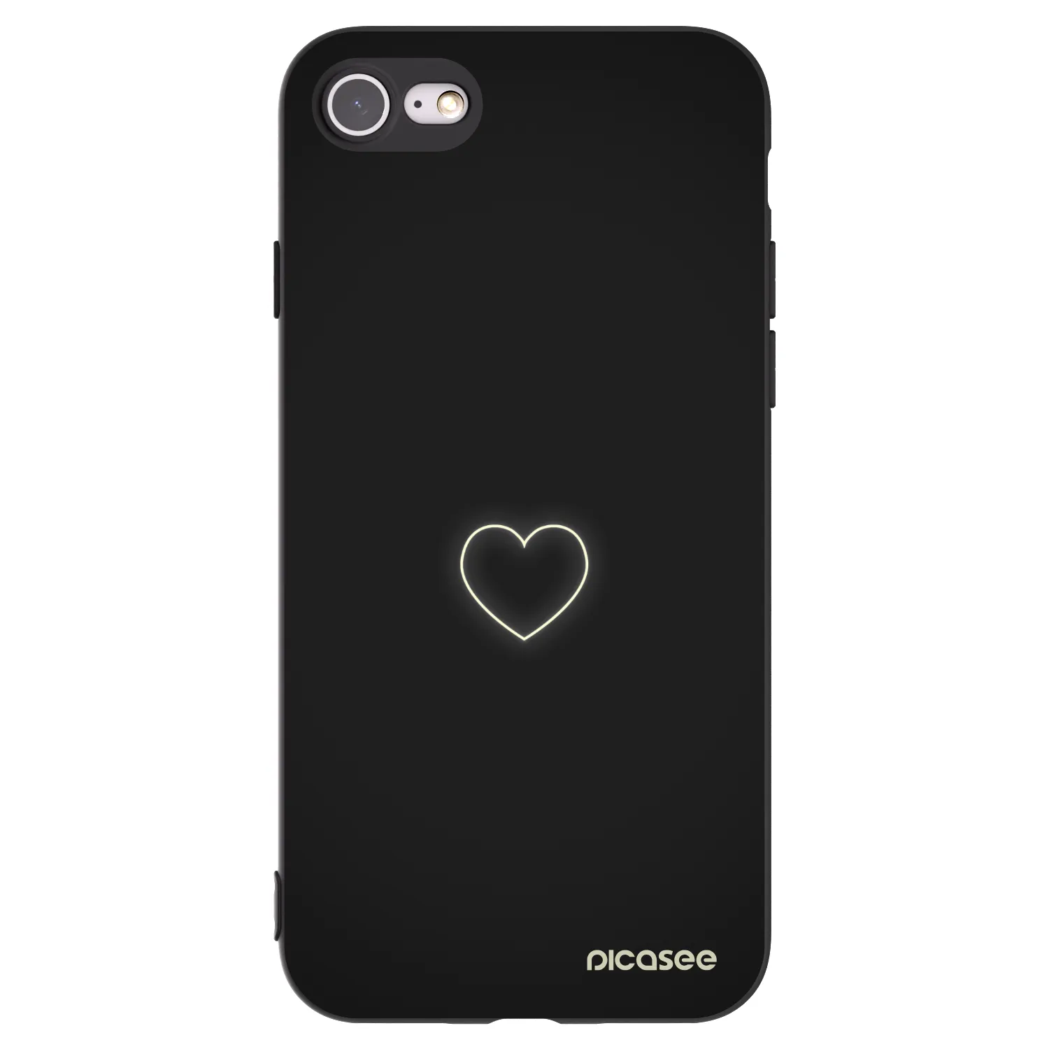 Picasee silikonski črni ovitek za Apple iPhone 7 - Heart
