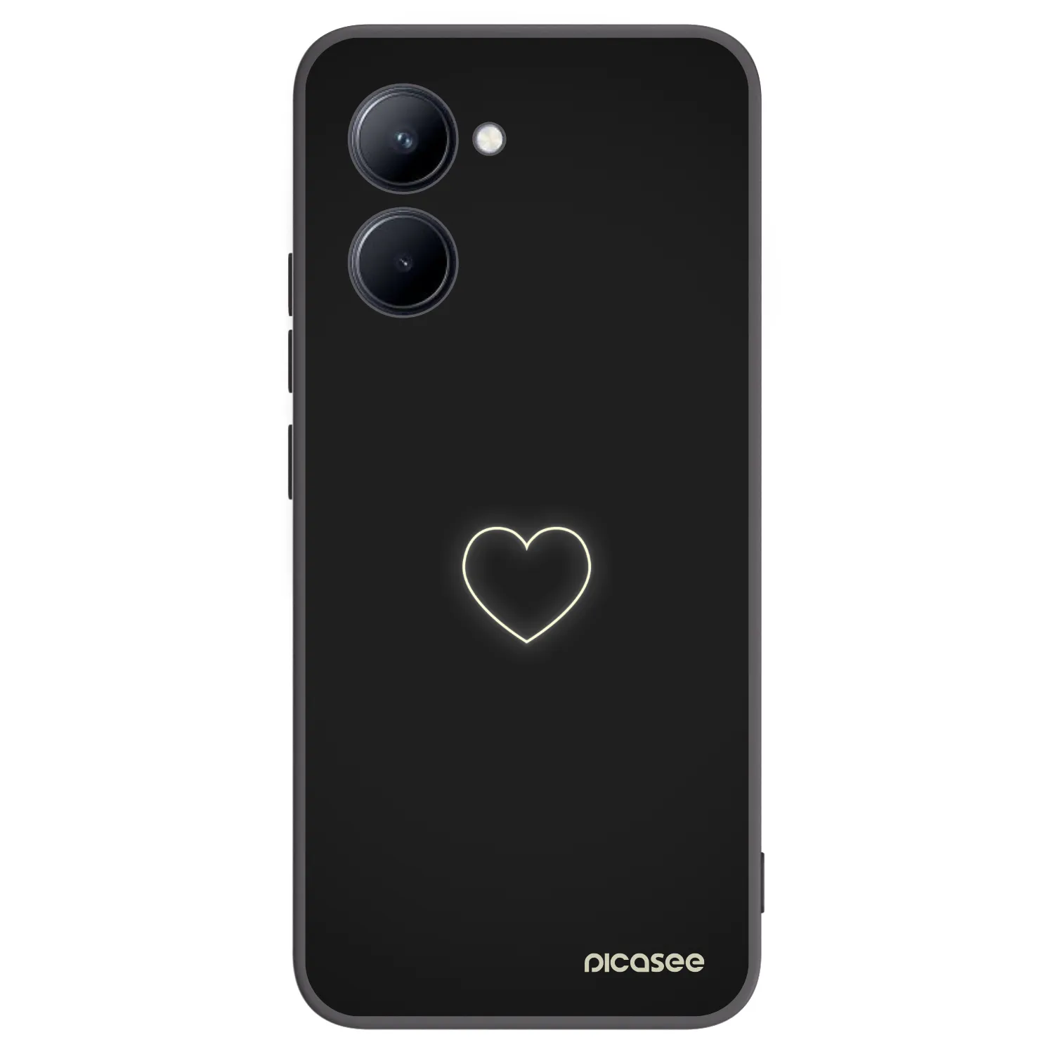 Picasee silikonski črni ovitek za Realme C33 (2023) - Heart