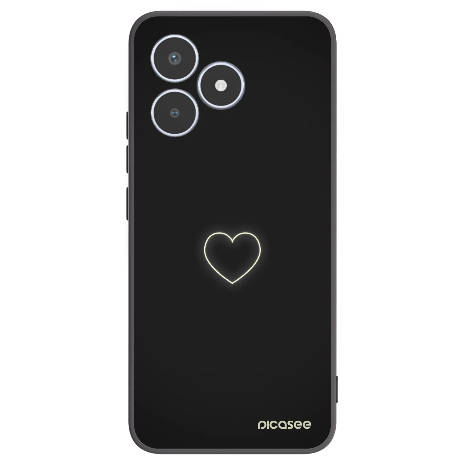 Picasee silikonski črni ovitek za Realme C53 - Heart