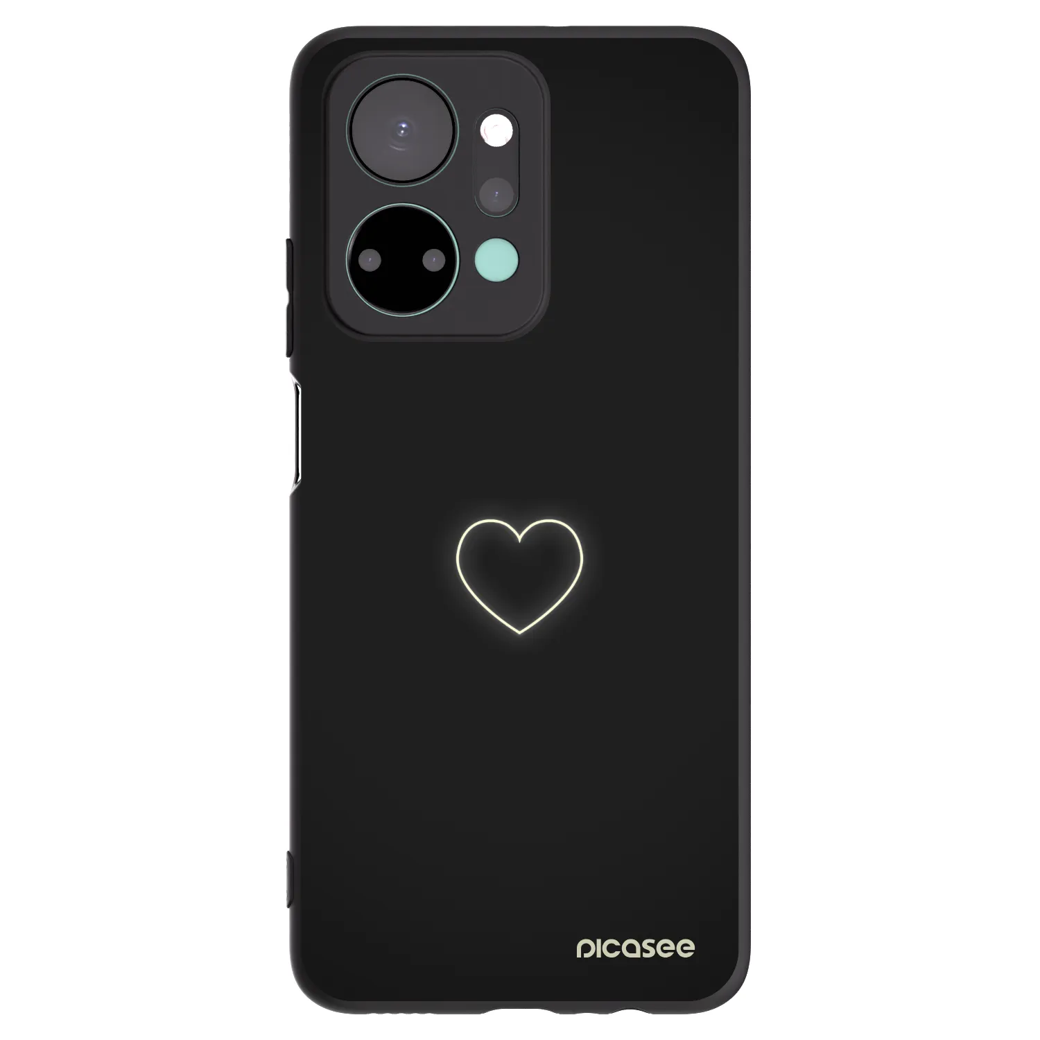 Picasee silikonski črni ovitek za Honor X7a - Heart