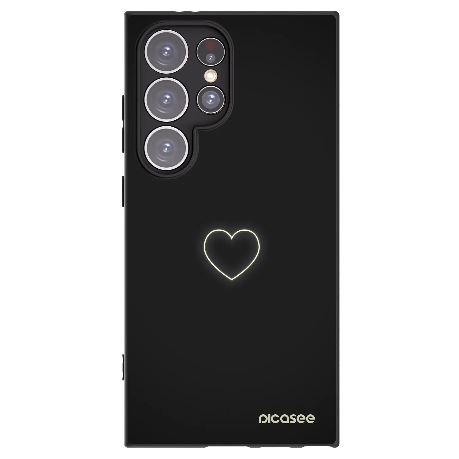 Picasee silikonski črni ovitek za Samsung Galaxy S24 Ultra S928B 5G - Heart