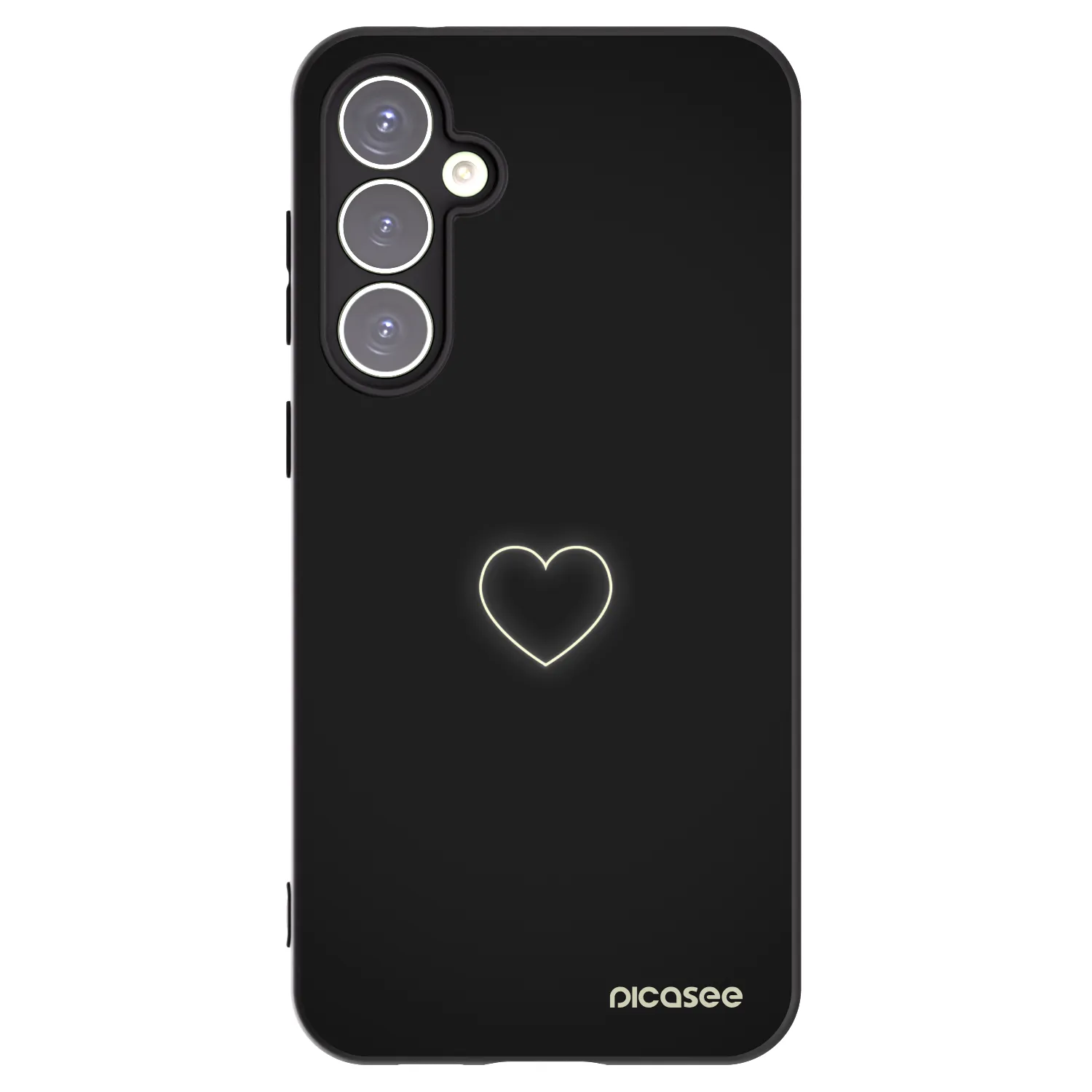 Picasee silikonski črni ovitek za Samsung Galaxy S23 FE S711B - Heart