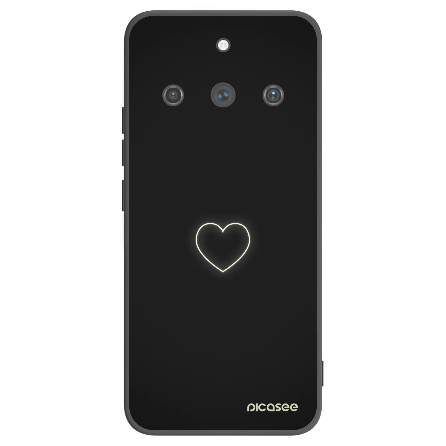 Picasee silikonski črni ovitek za Realme 11 Pro+ - Heart