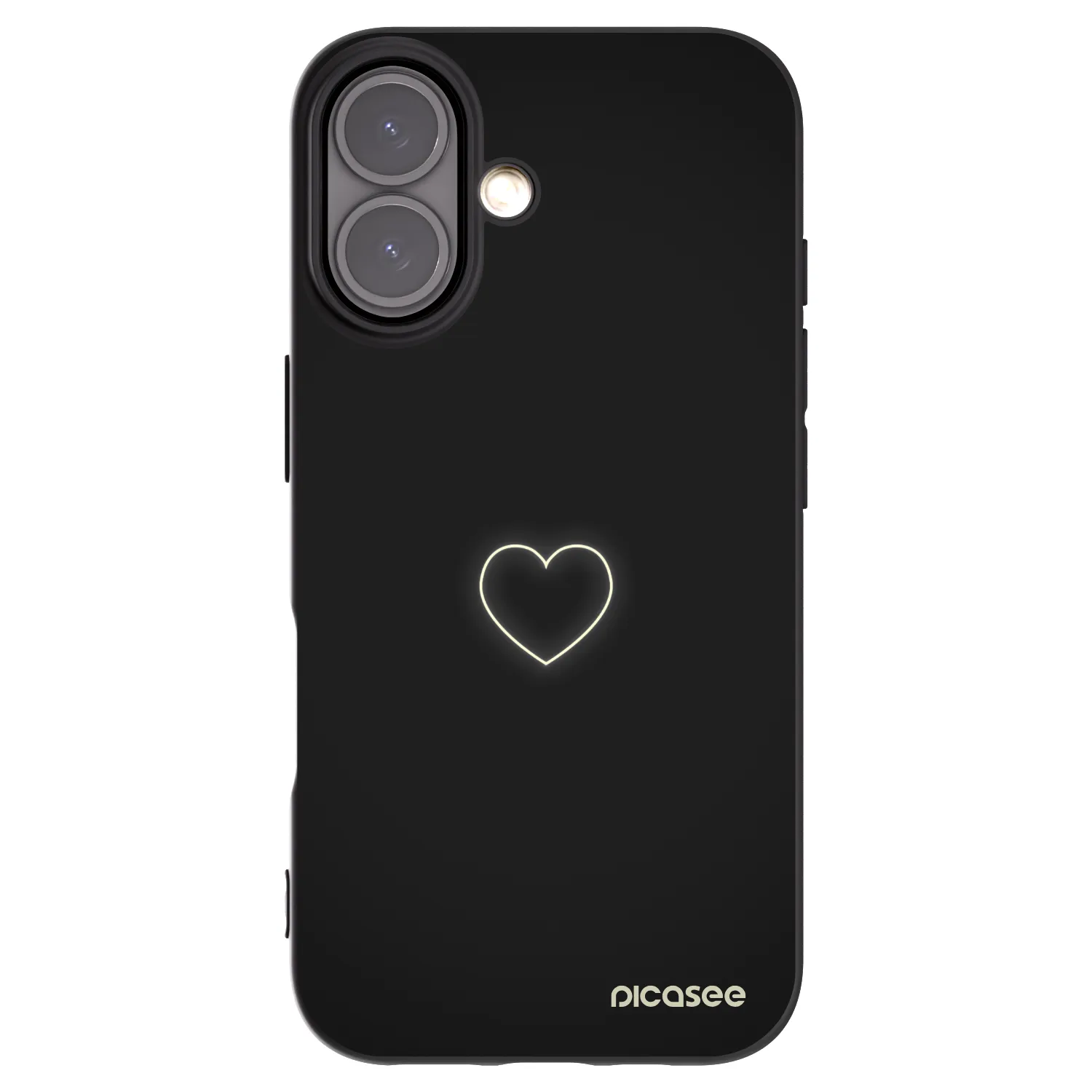Picasee silikonski črni ovitek za Apple iPhone 16 - Heart