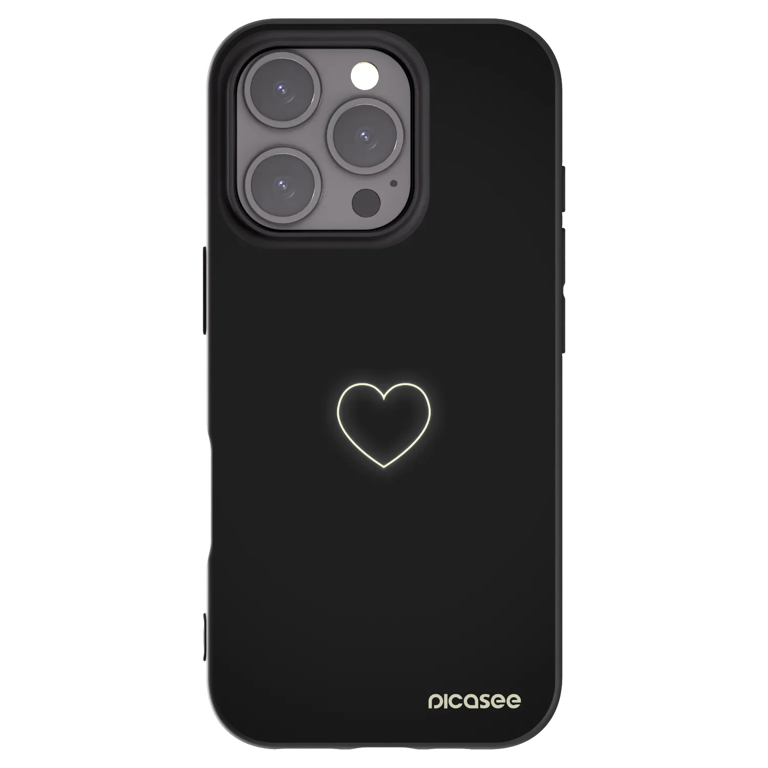 Picasee silikonski črni ovitek za Apple iPhone 16 Pro - Heart