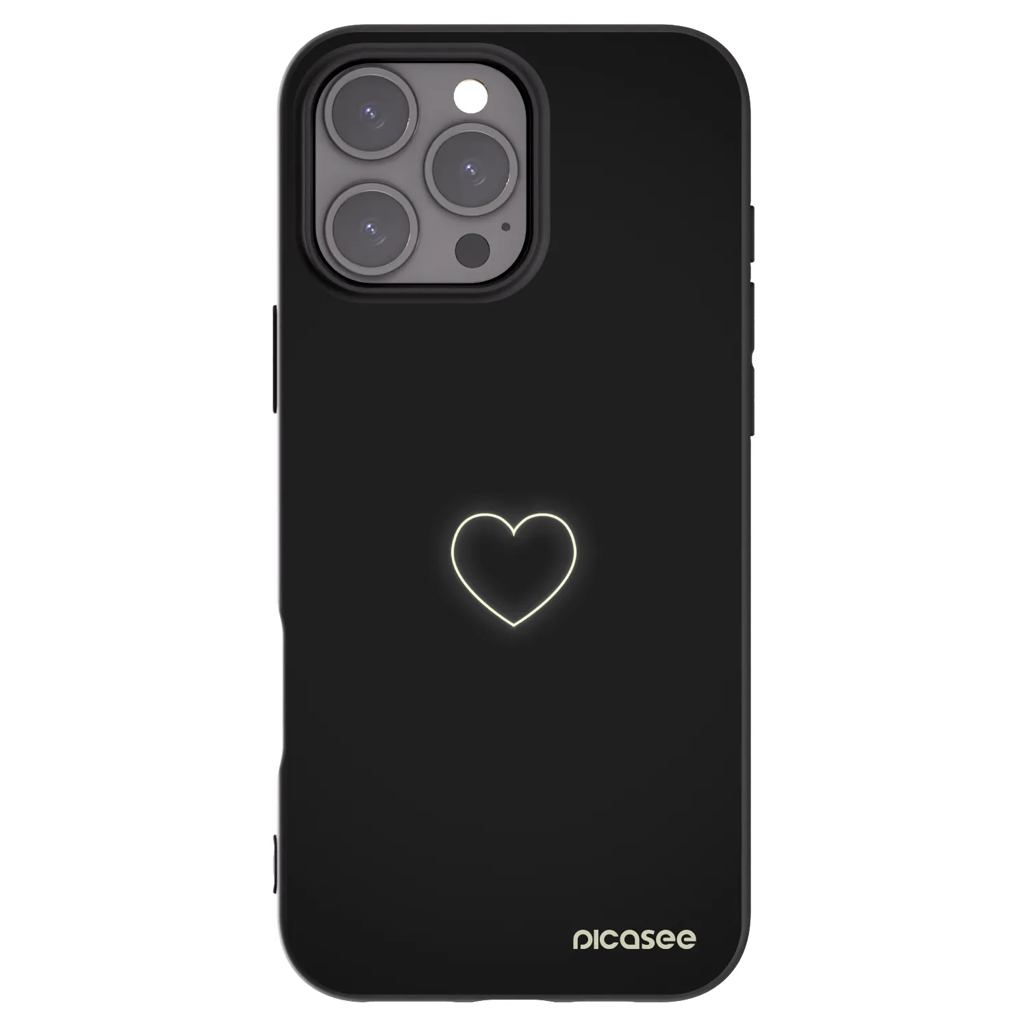 Picasee silikonski črni ovitek za Apple iPhone 16 Pro Max - Heart